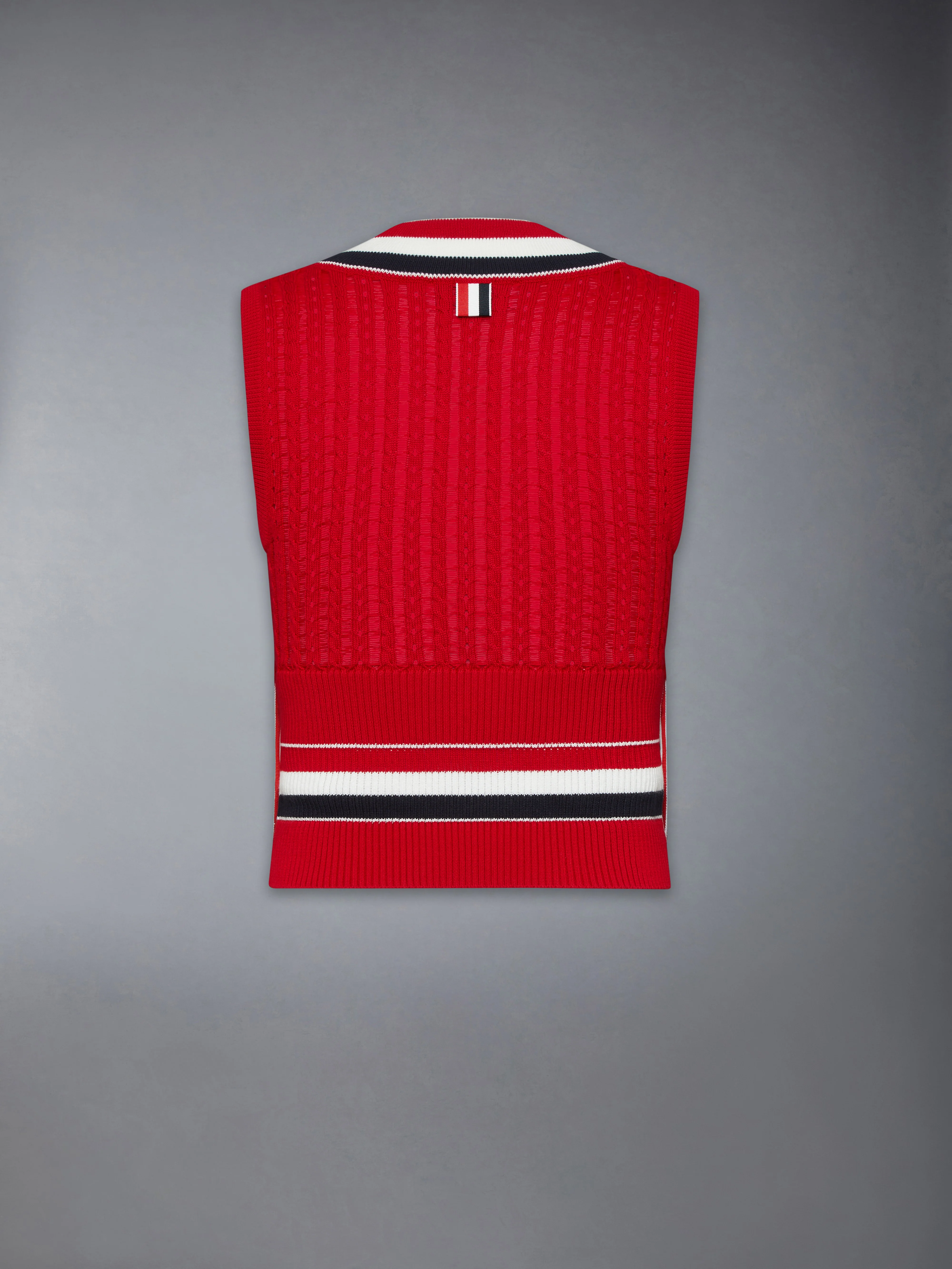 CRICKET RWB STRIPE BABY LADDER CABLE SHRUNKEN VEST - Image 6