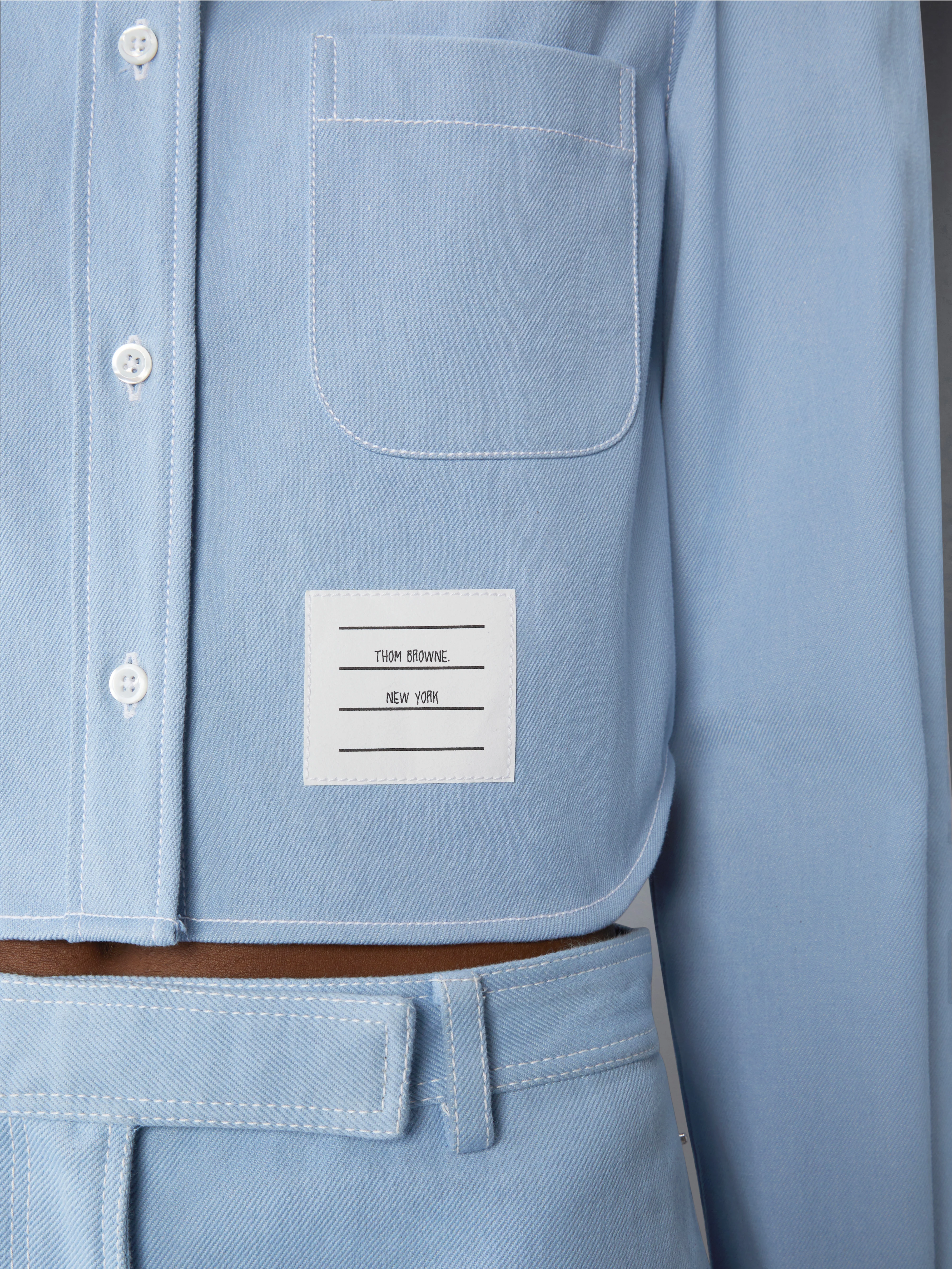 DENIM CLASSIC CROPPED LONG SLEEVE SHIRT - Image 5