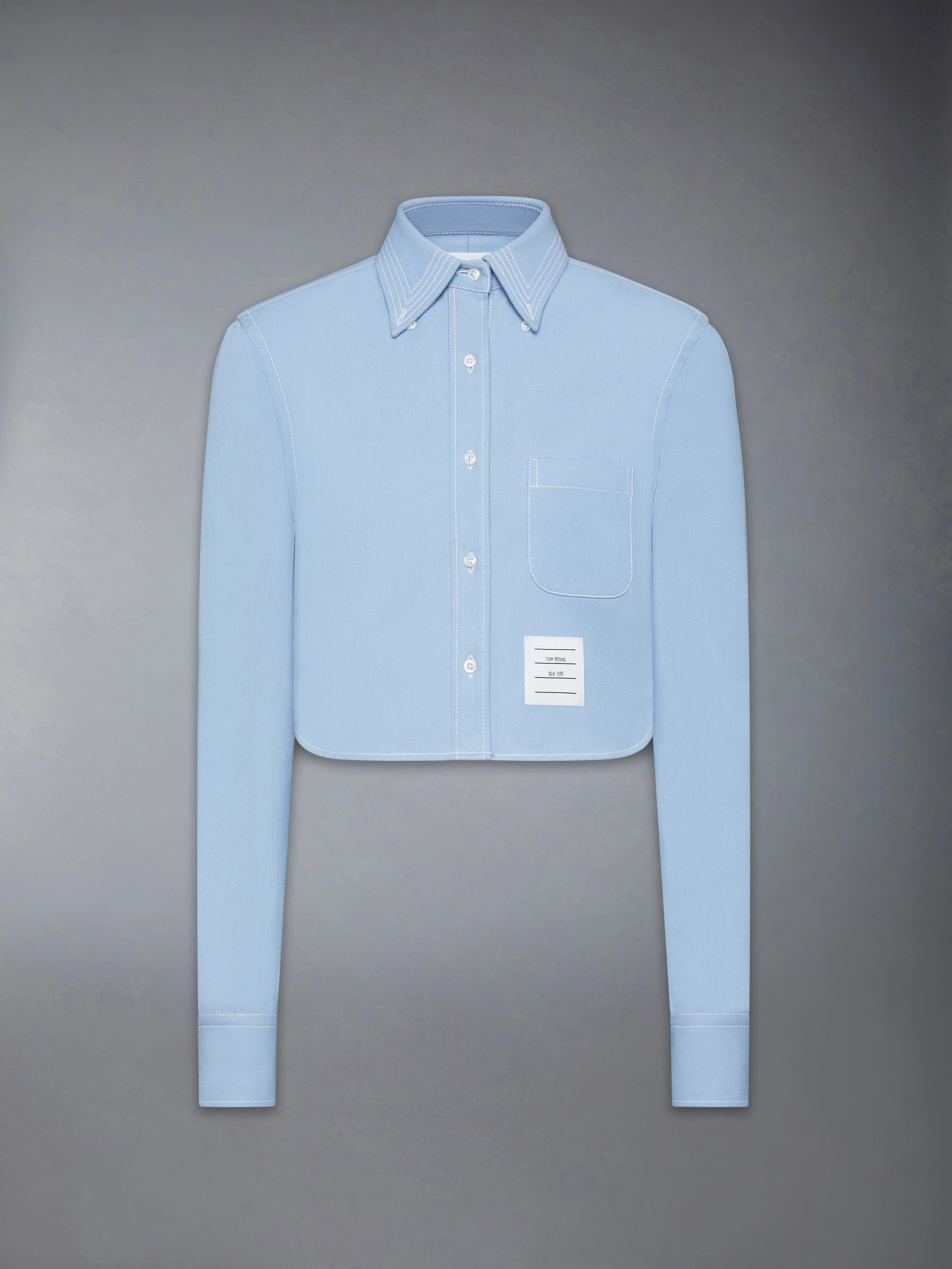 DENIM CLASSIC CROPPED LONG SLEEVE SHIRT - Image 6