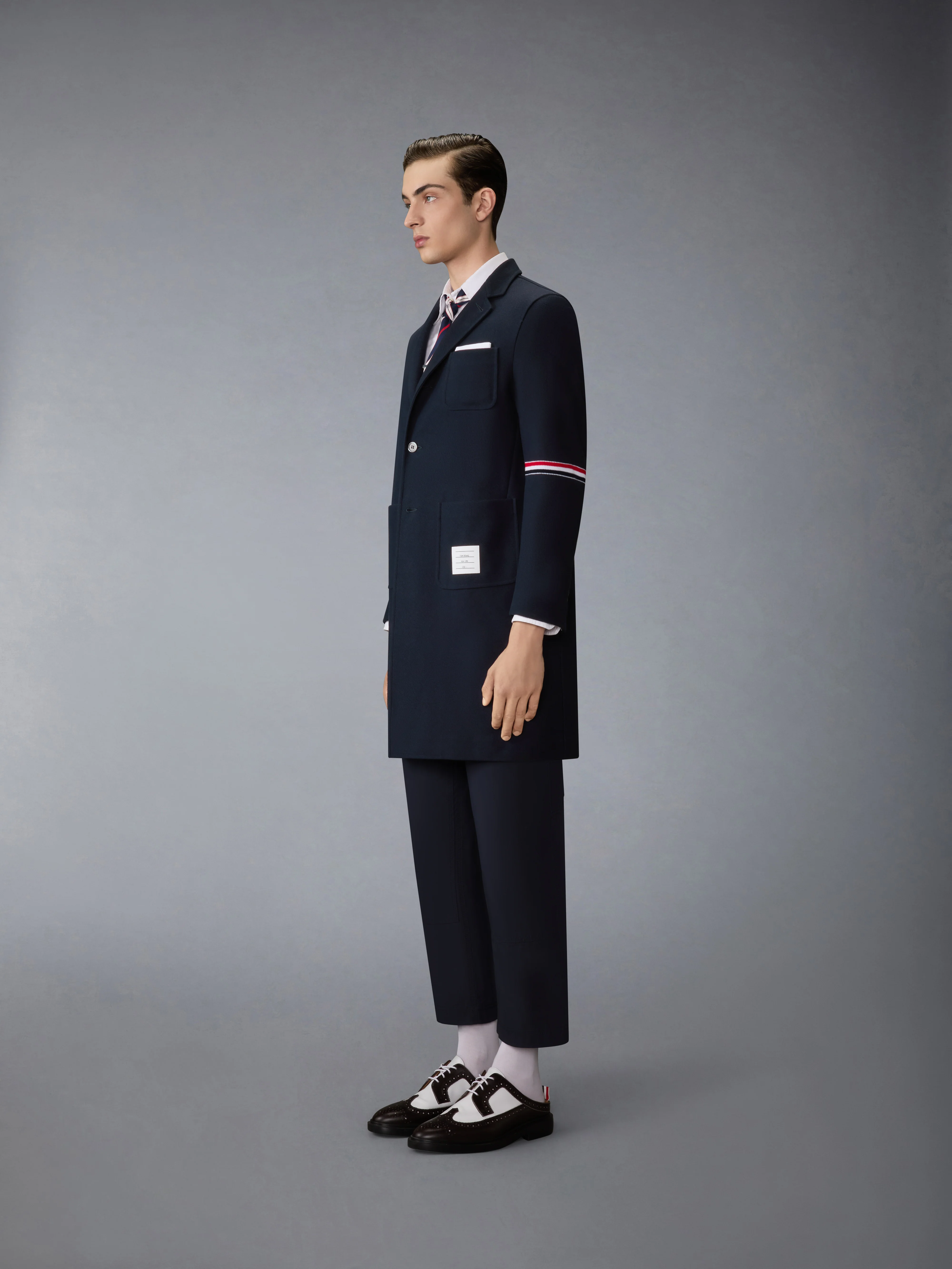 DOUBLE FACE TECH TWILL 4-BAR SACK OVERCOAT - Image 2