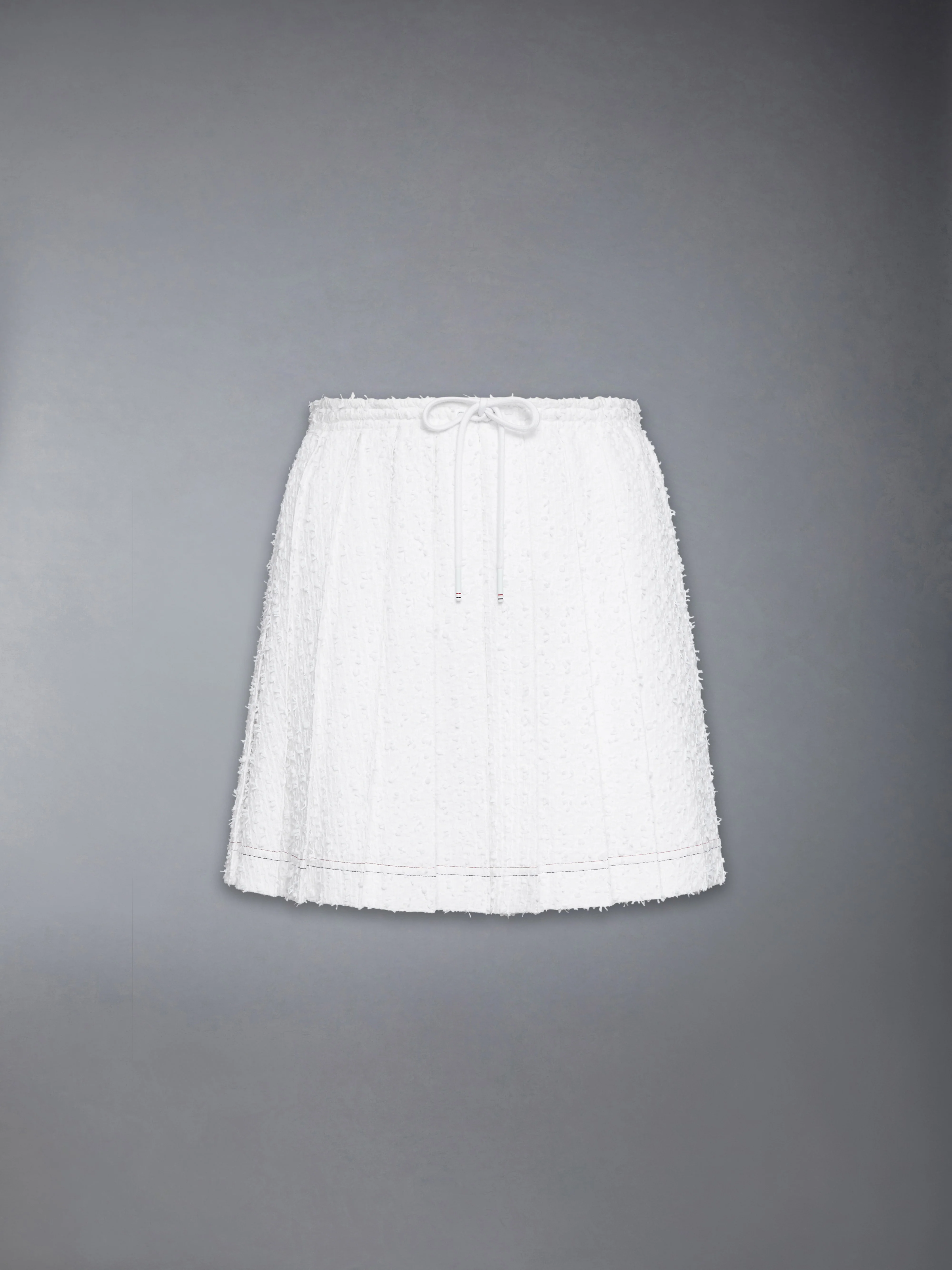 EYELASH TWEED DRAWSTRING PLEATED MINI SKIRT - Image 6