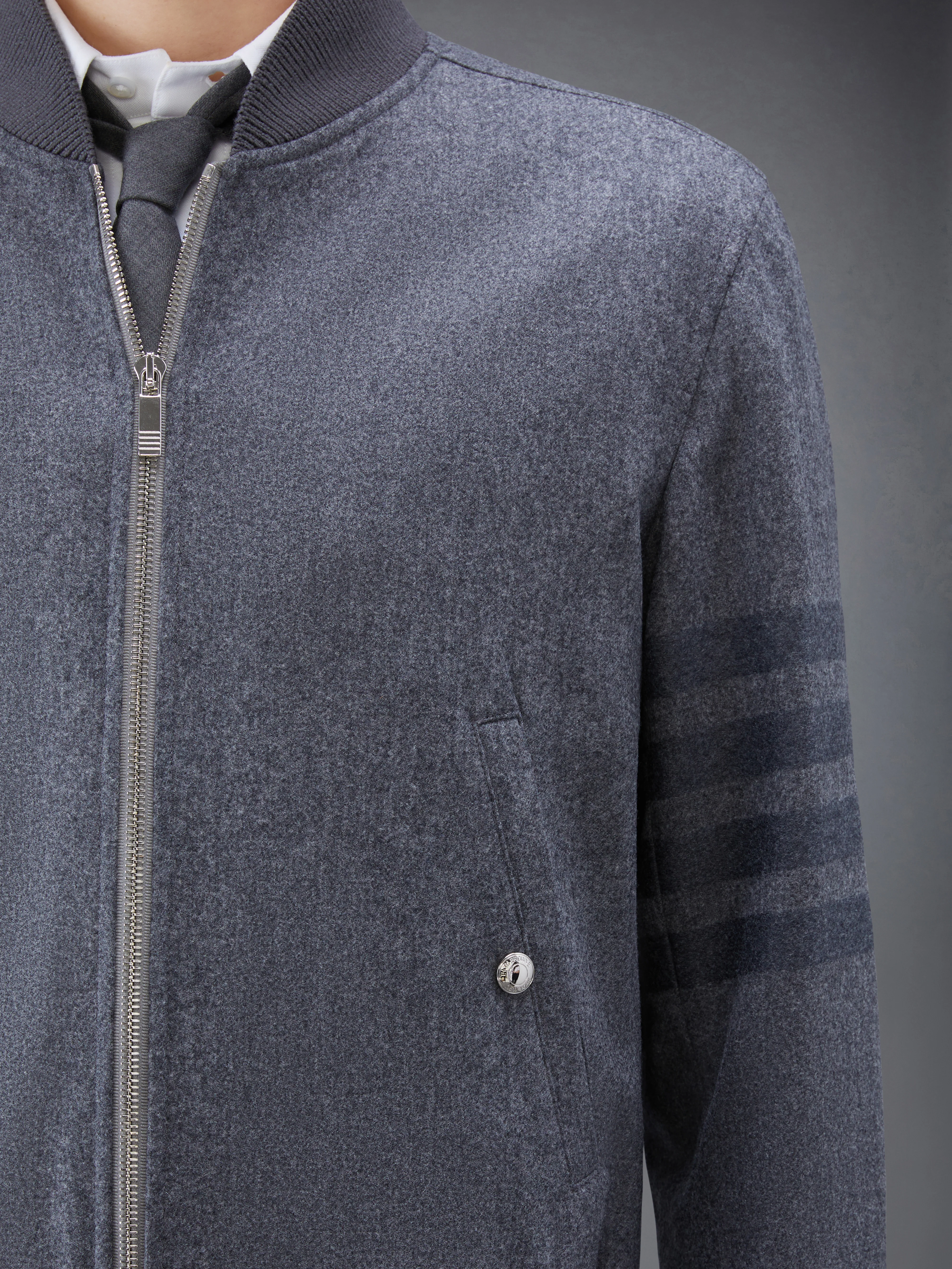 FLANNEL 4-BAR KNIT RIB BLOUSON JACKET - Image 6