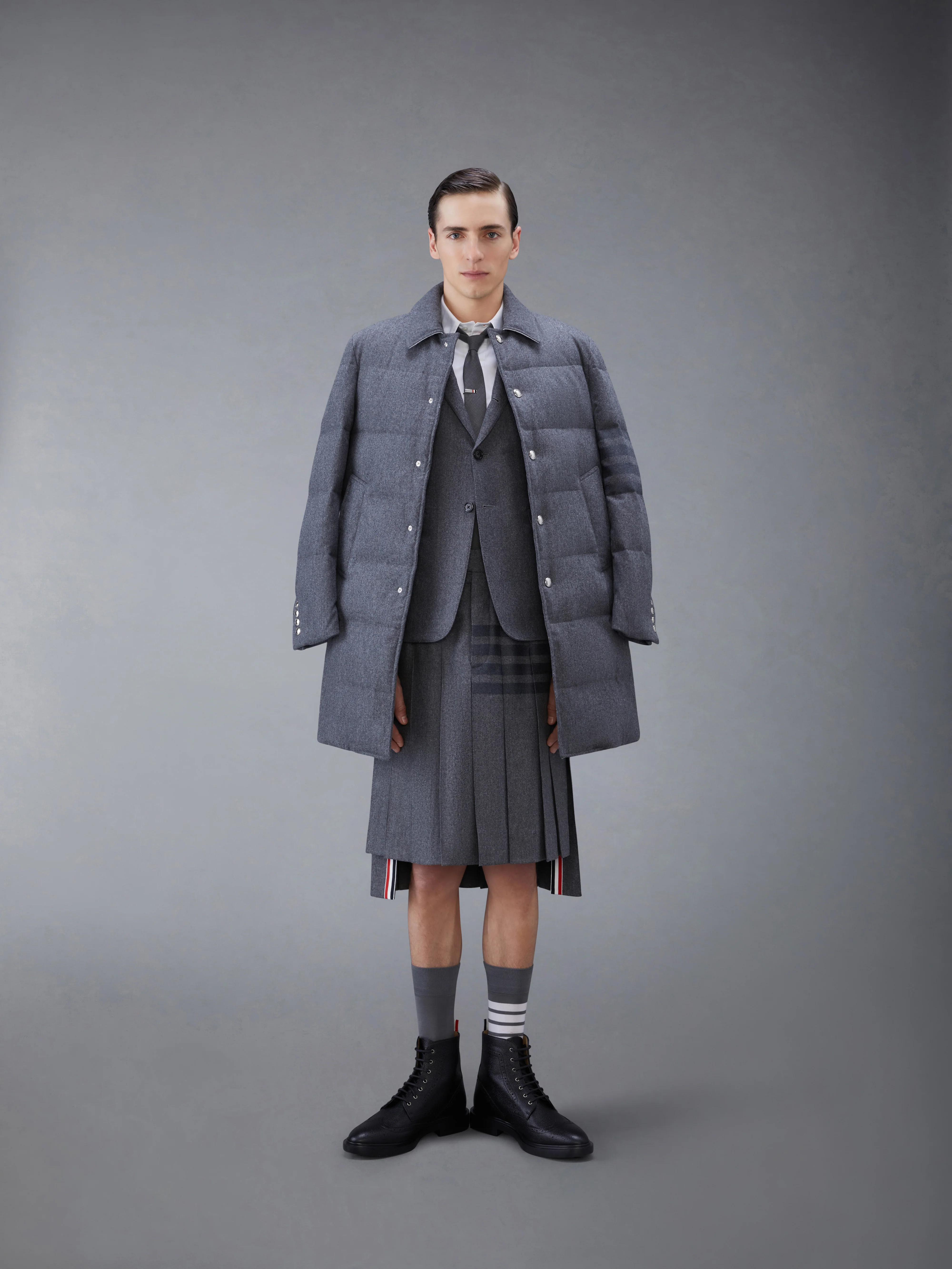 FLANNEL DOWN FILLED 4-BAR OVERCOAT - Image 3
