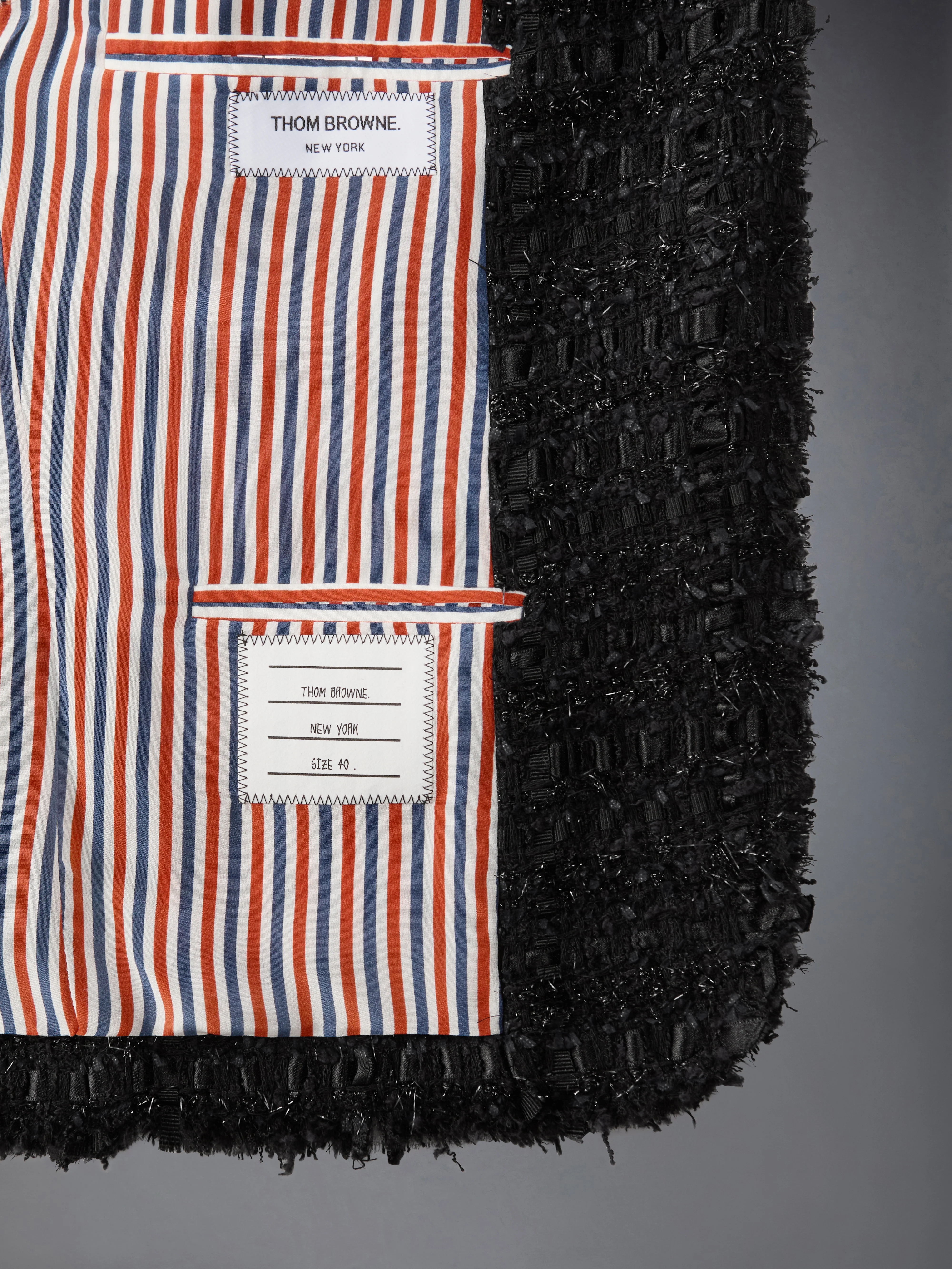 FRAYED SATIN RIBBON TWEED SPORTCOAT - Image 5