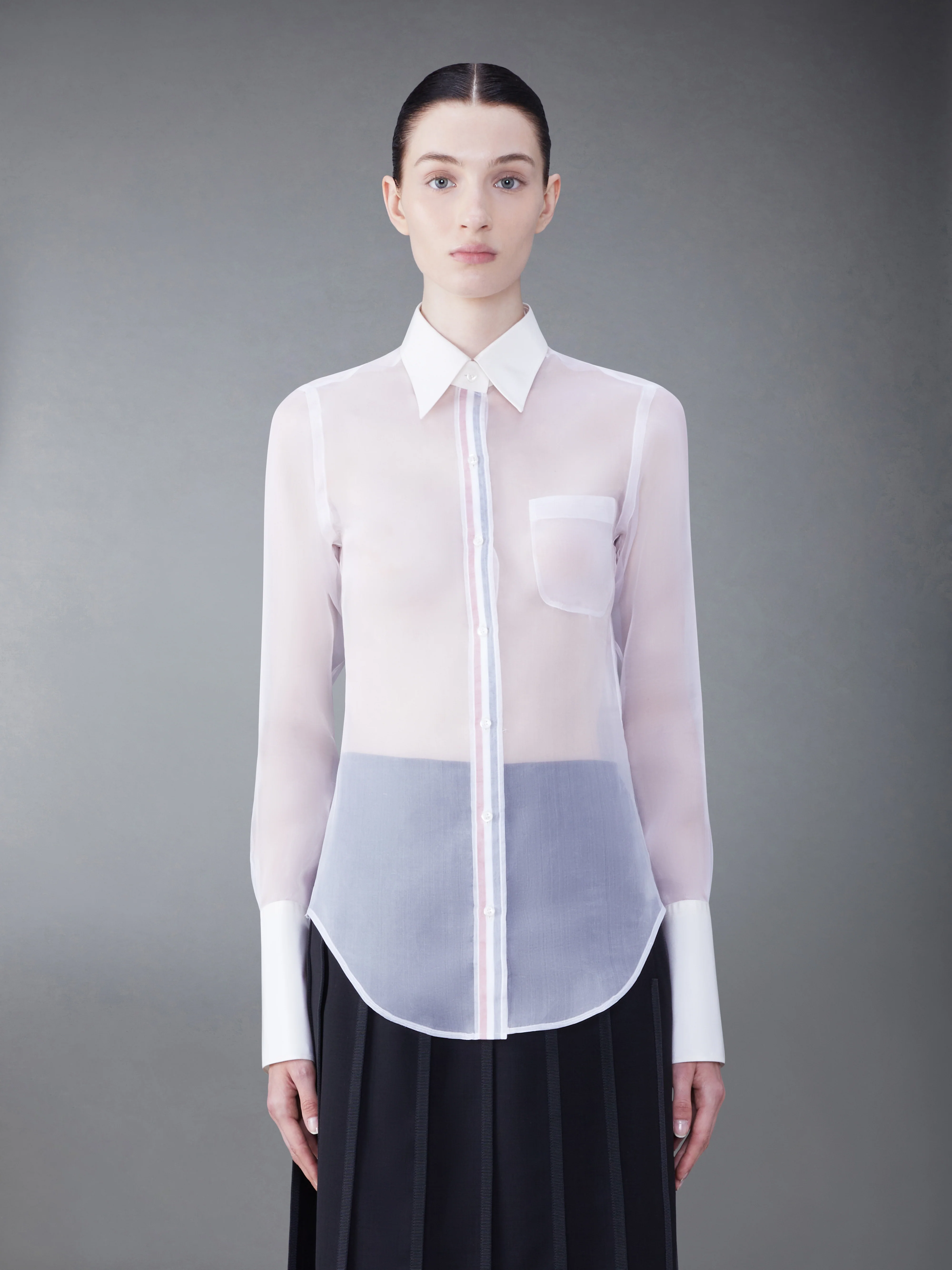 FRENCH CUFF ORGANZA SHIRT - Image 2