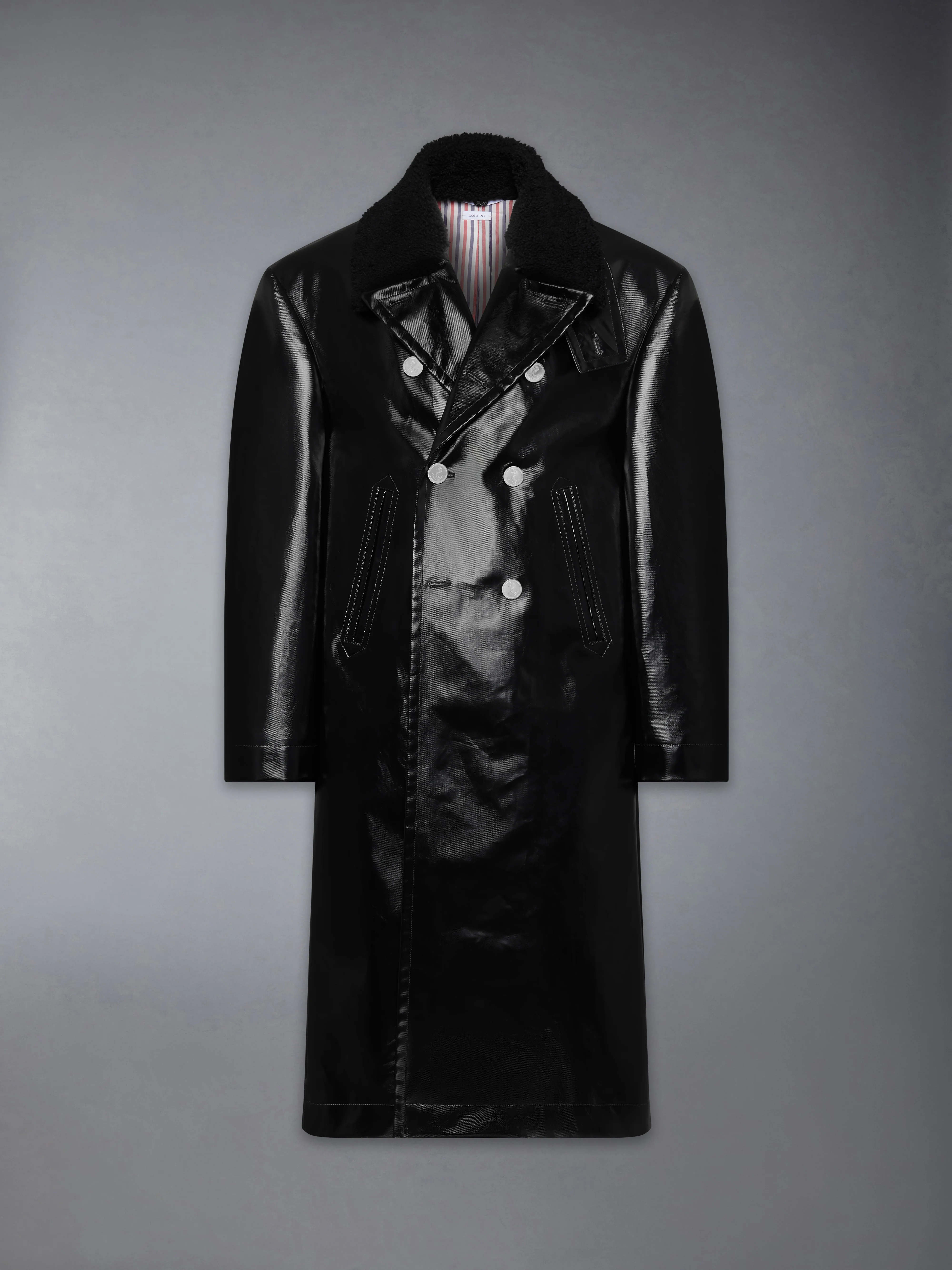 GABARDINE SLICKER OVERSIZED PEACOAT - Image 8