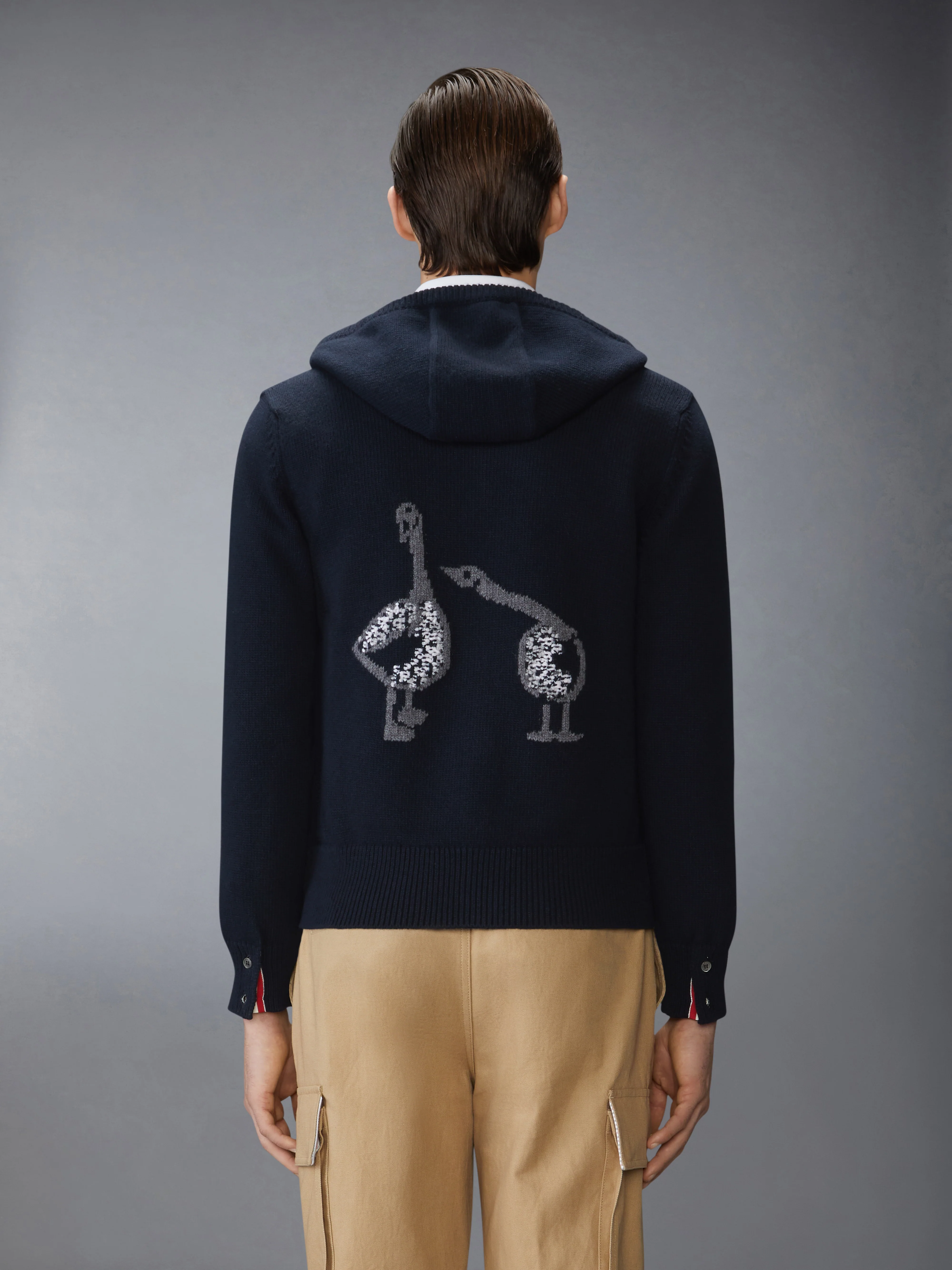 GEESE INTARSIA MERINO WOOL HOODIE - Image 2