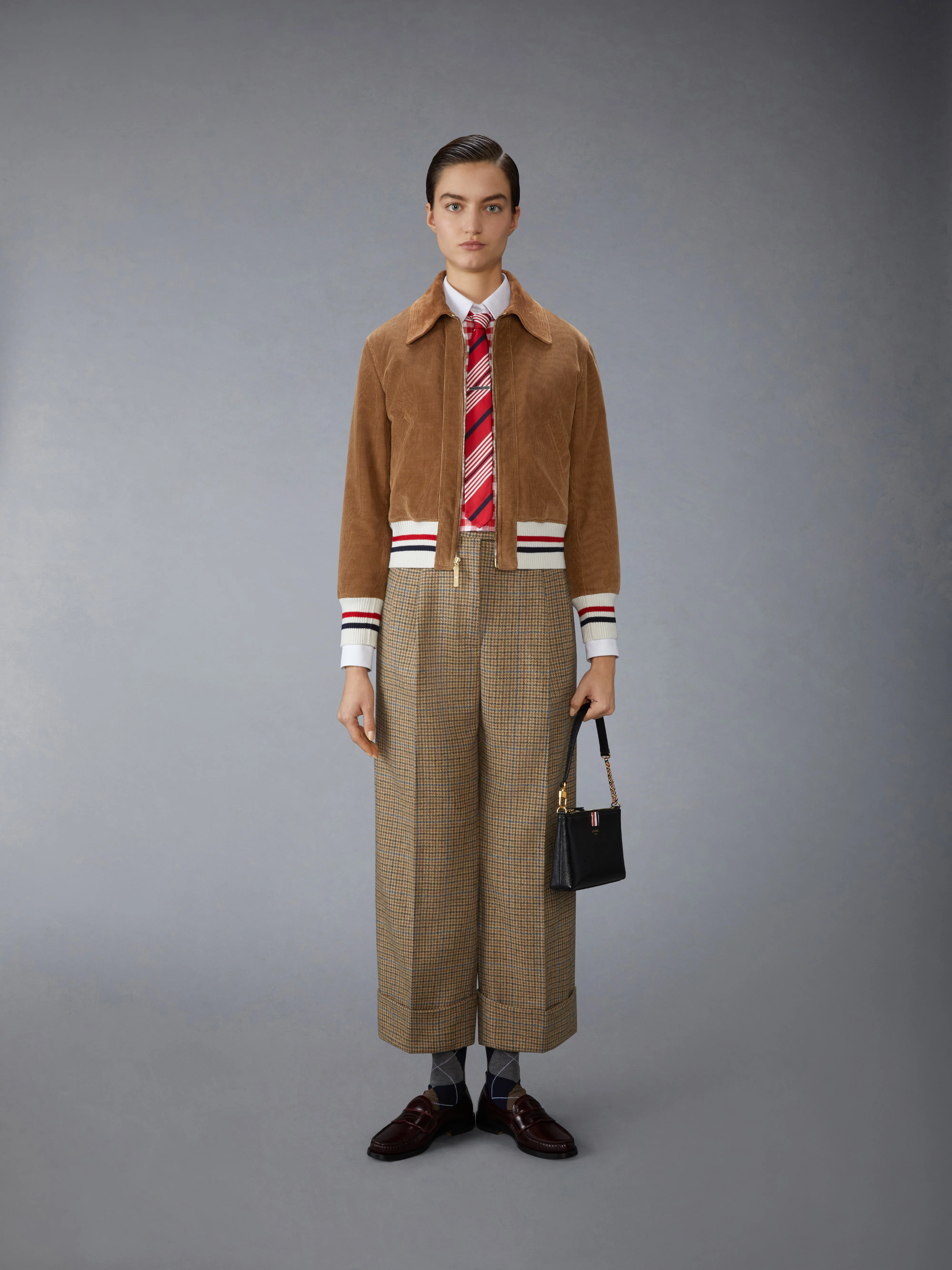 GINGHAM CHECK FLANNEL 4-BAR CROPPED SHIRT - Image 3