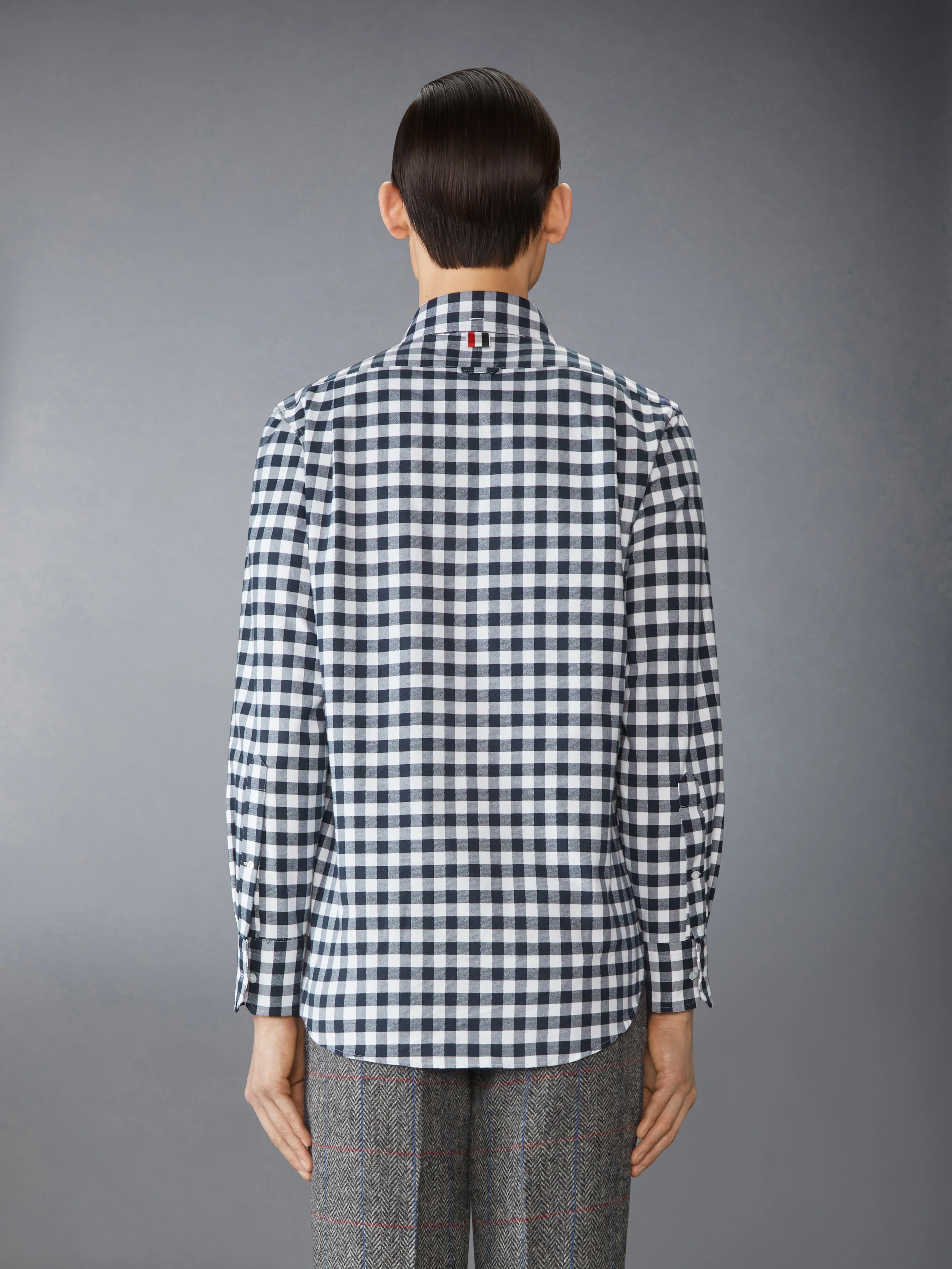 GINGHAM CHECK FLANNEL SATIN STITCH BIRDS SHIRT - Image 3