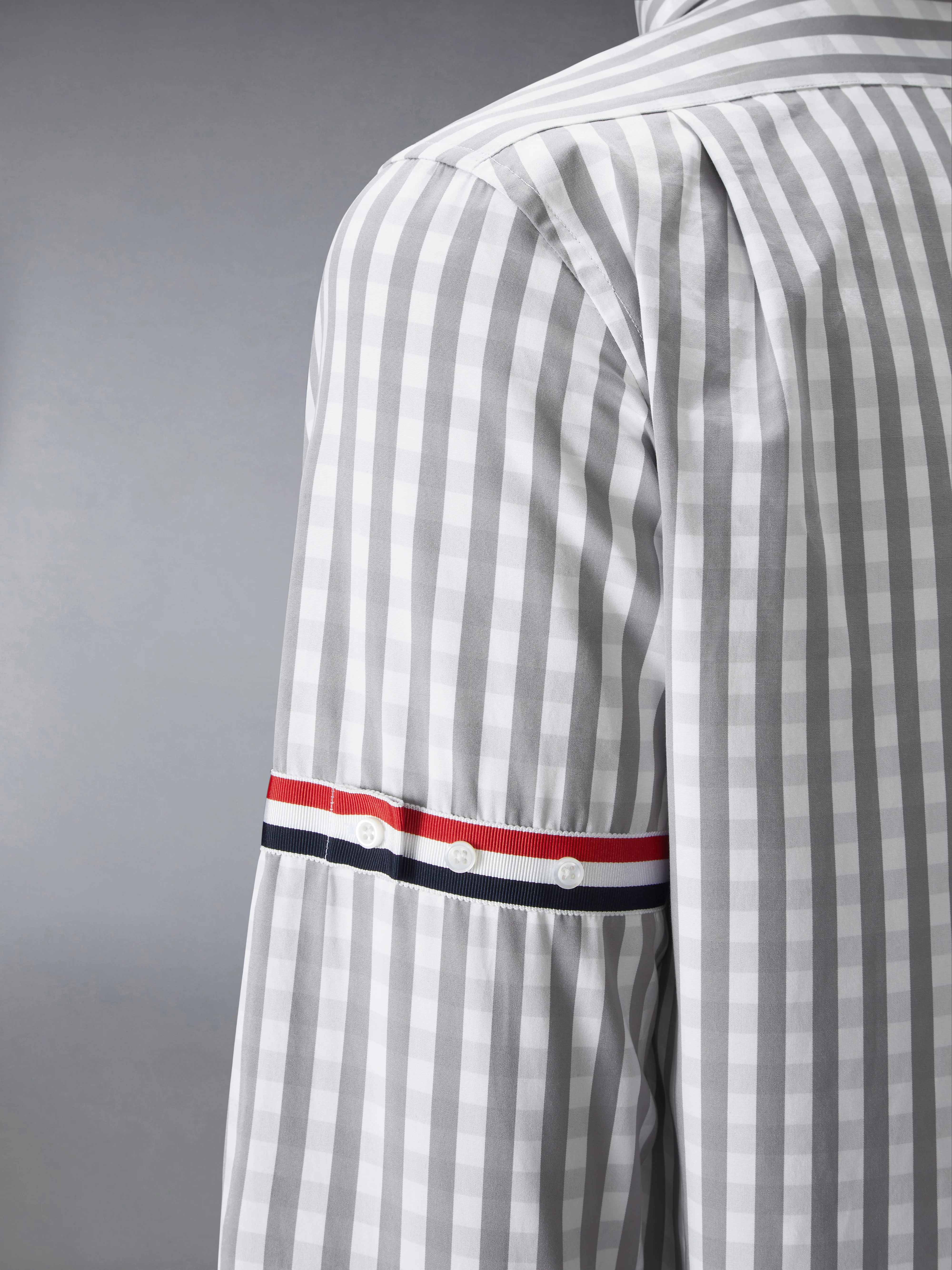 GINGHAM CHECK POPLIN ARMBAND SHIRT - Image 5