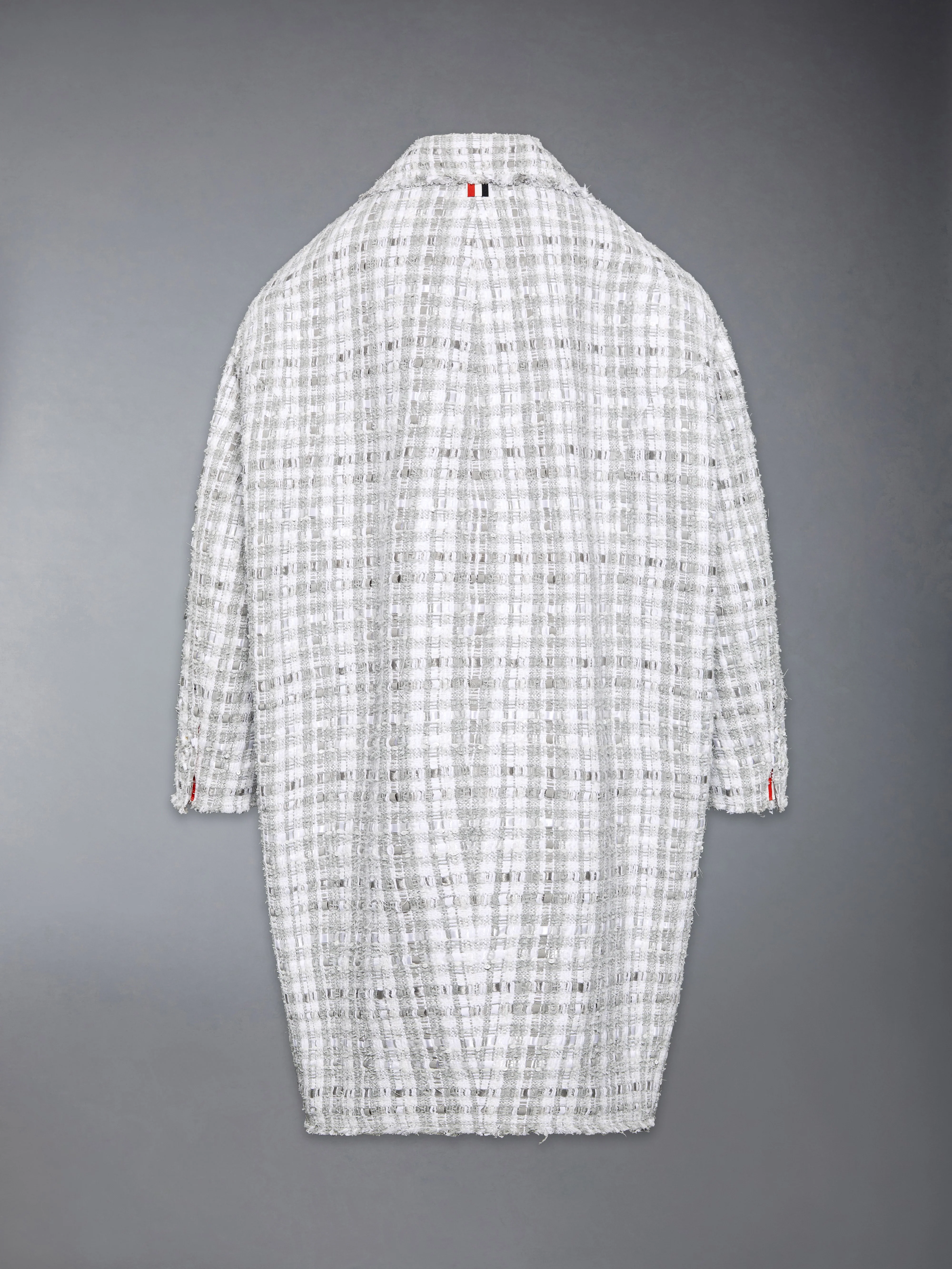 GINGHAM RIBBON TWEED COCOON COAT - Image 8