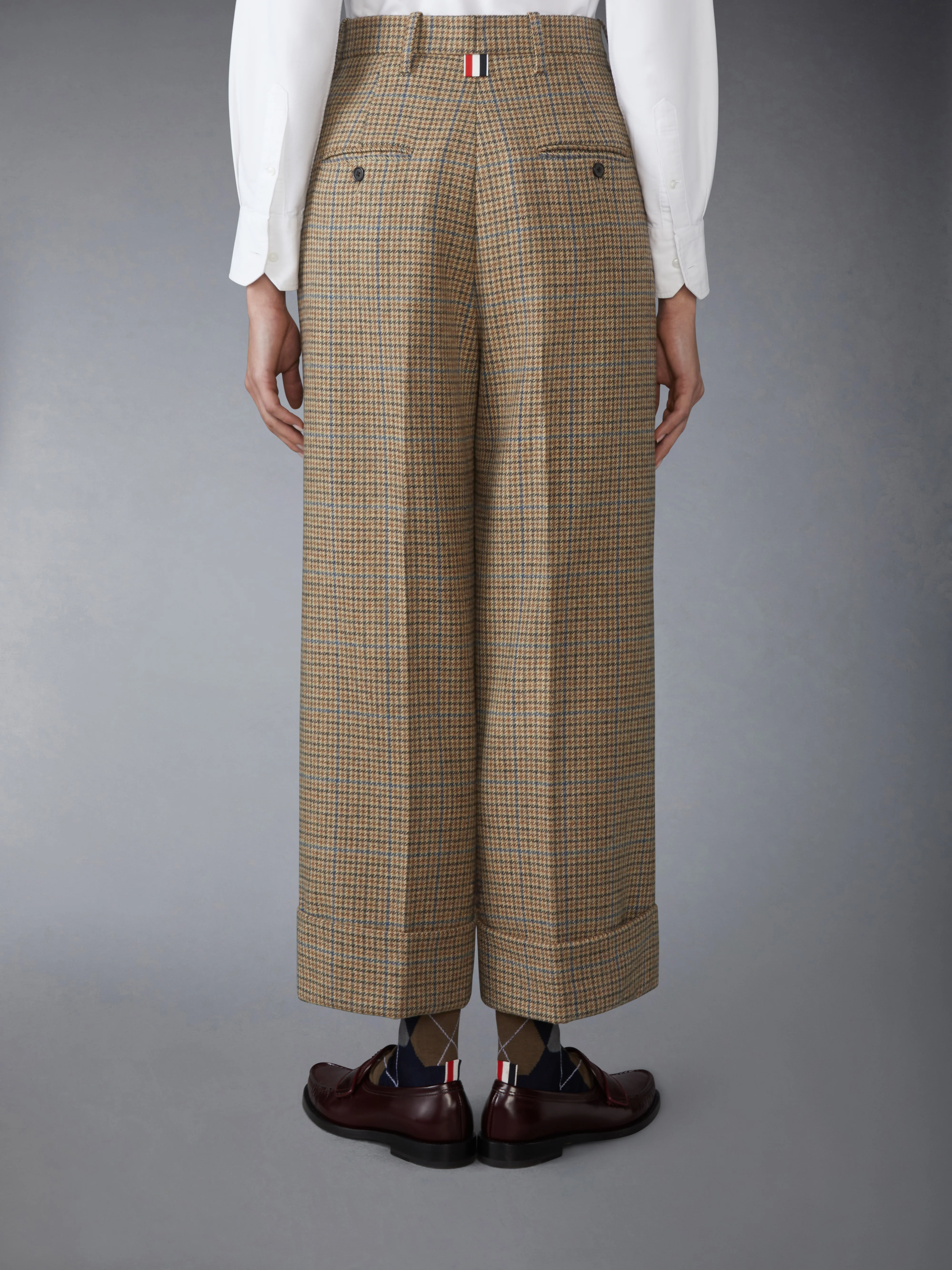 GUNCLUB CHECK CHEVIOT TWEED DOUBLE PLEAT TROUSER - Image 2