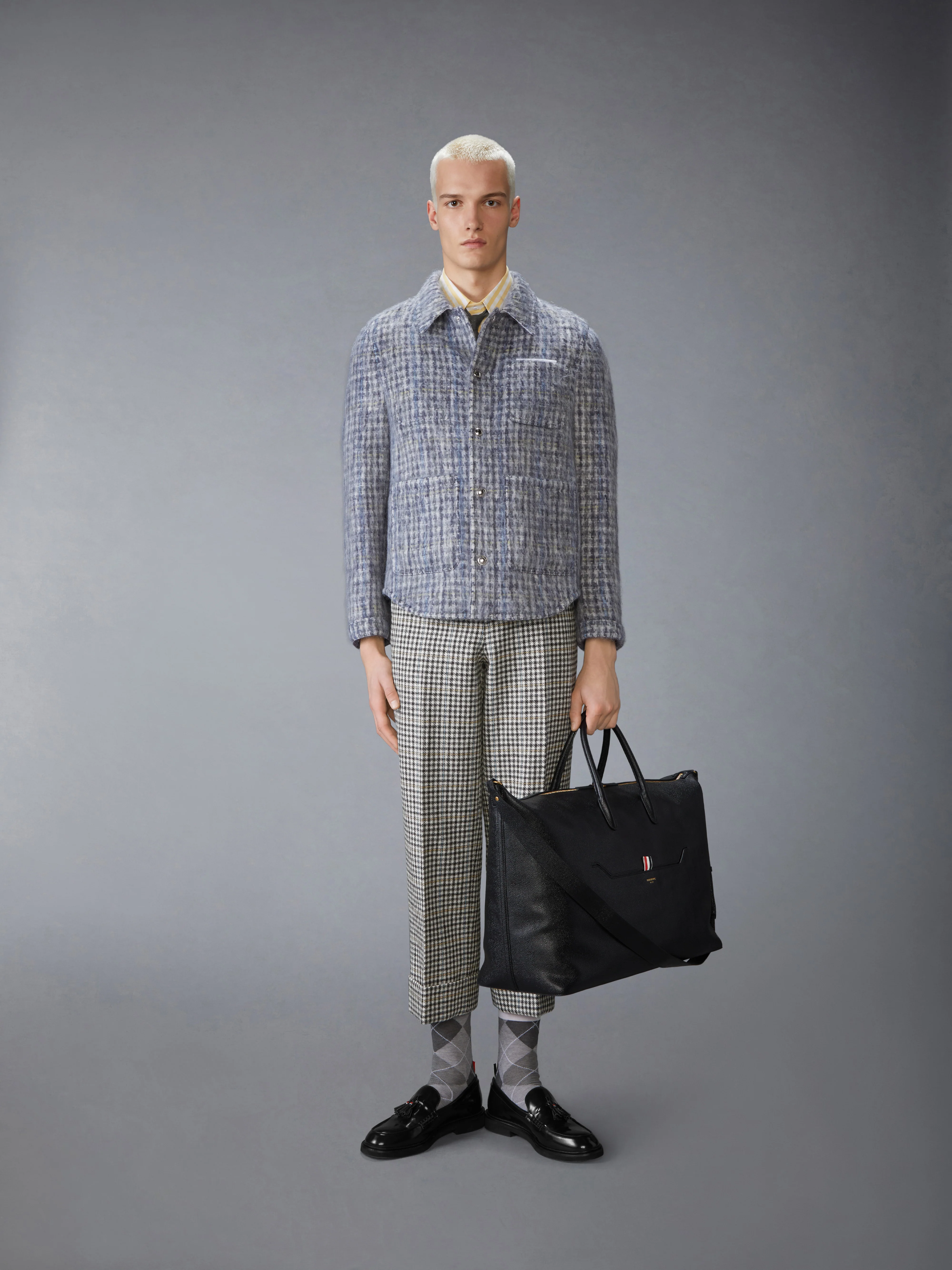 GUNCLUB CHECK HAIRY MOHAIR UTILITY JACKET - Image 3