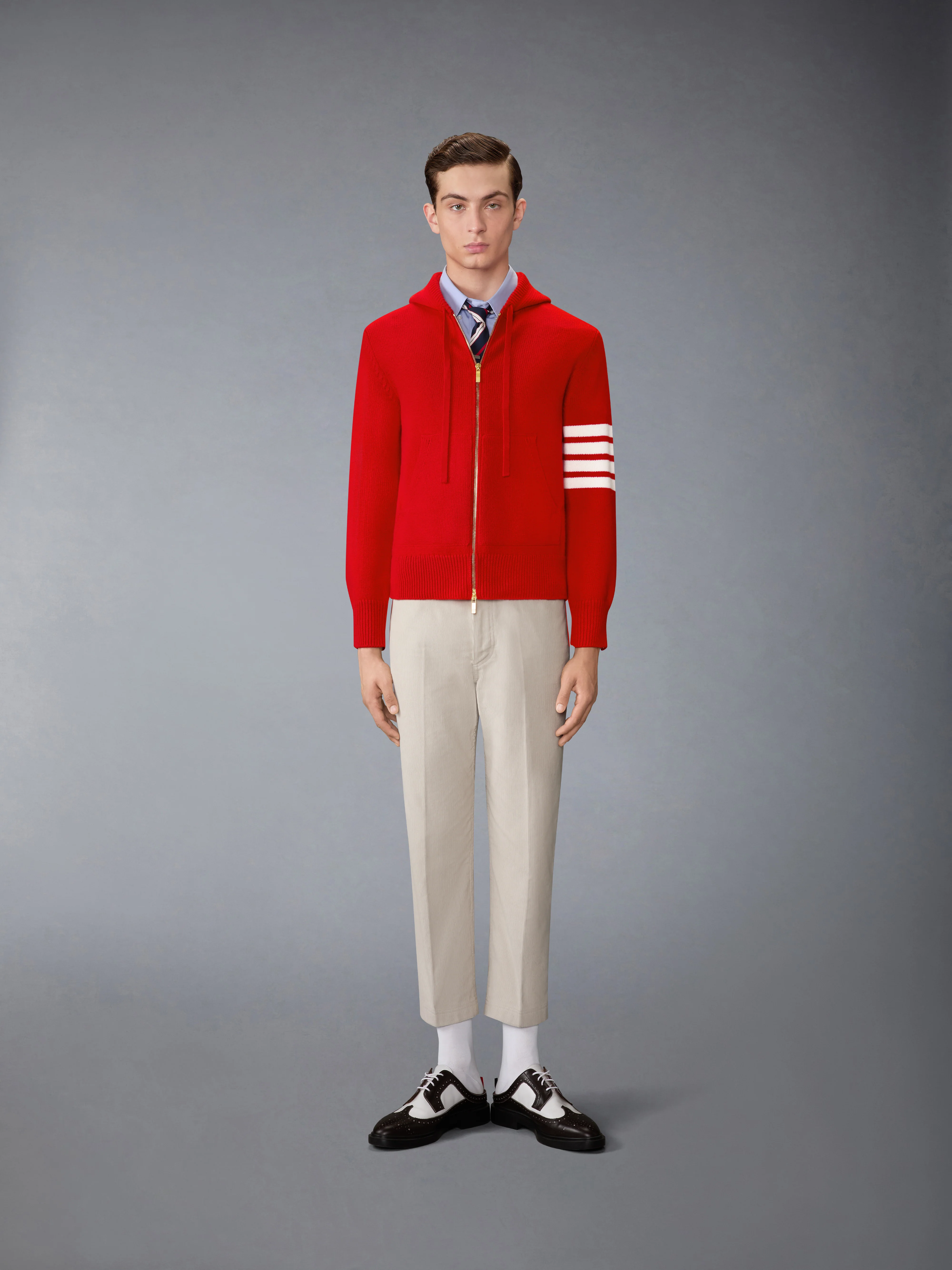 HECTOR INTARSIA MERINO ZIP UP HOODIE - Image 3