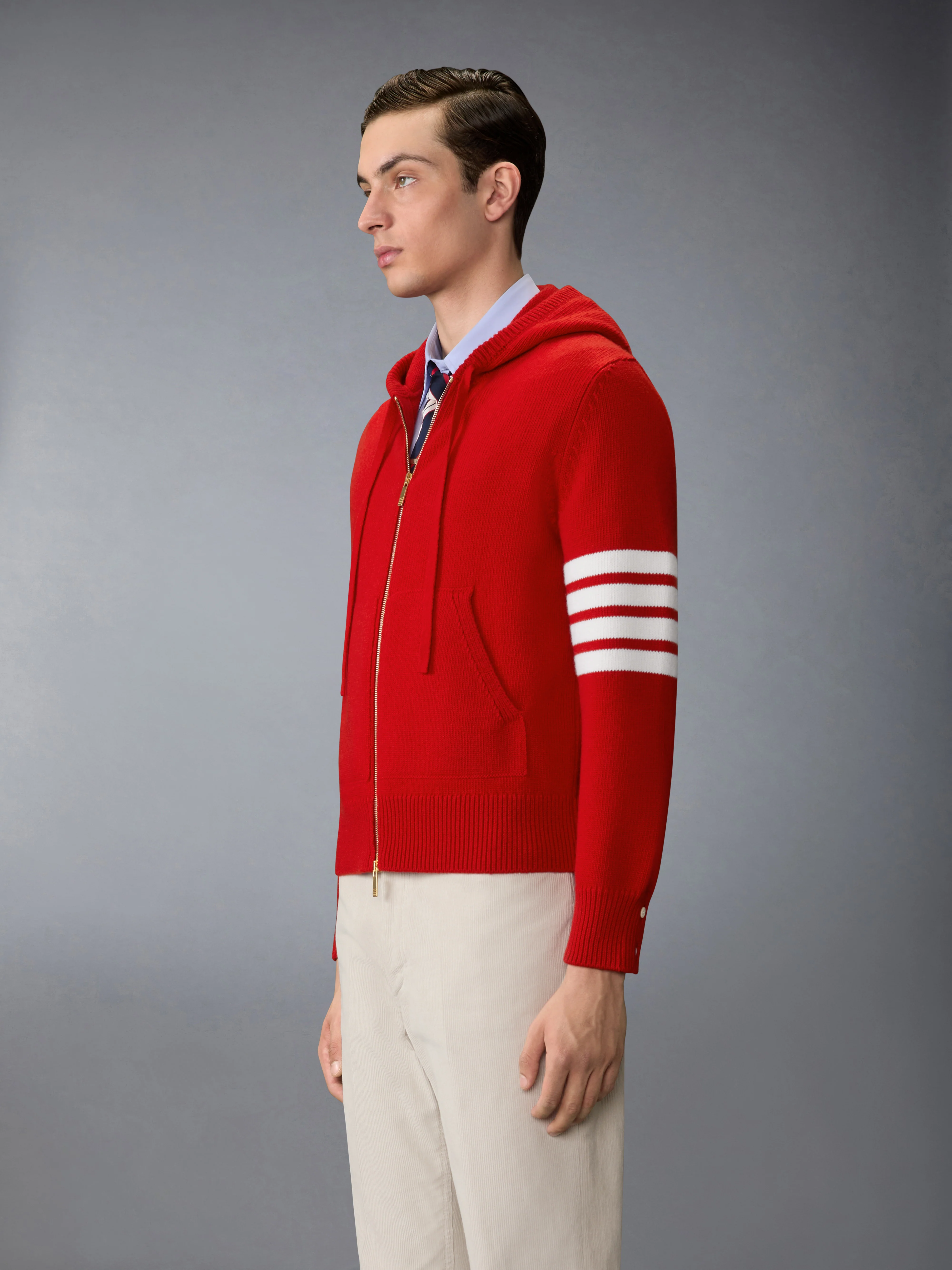 HECTOR INTARSIA MERINO ZIP UP HOODIE - Image 4