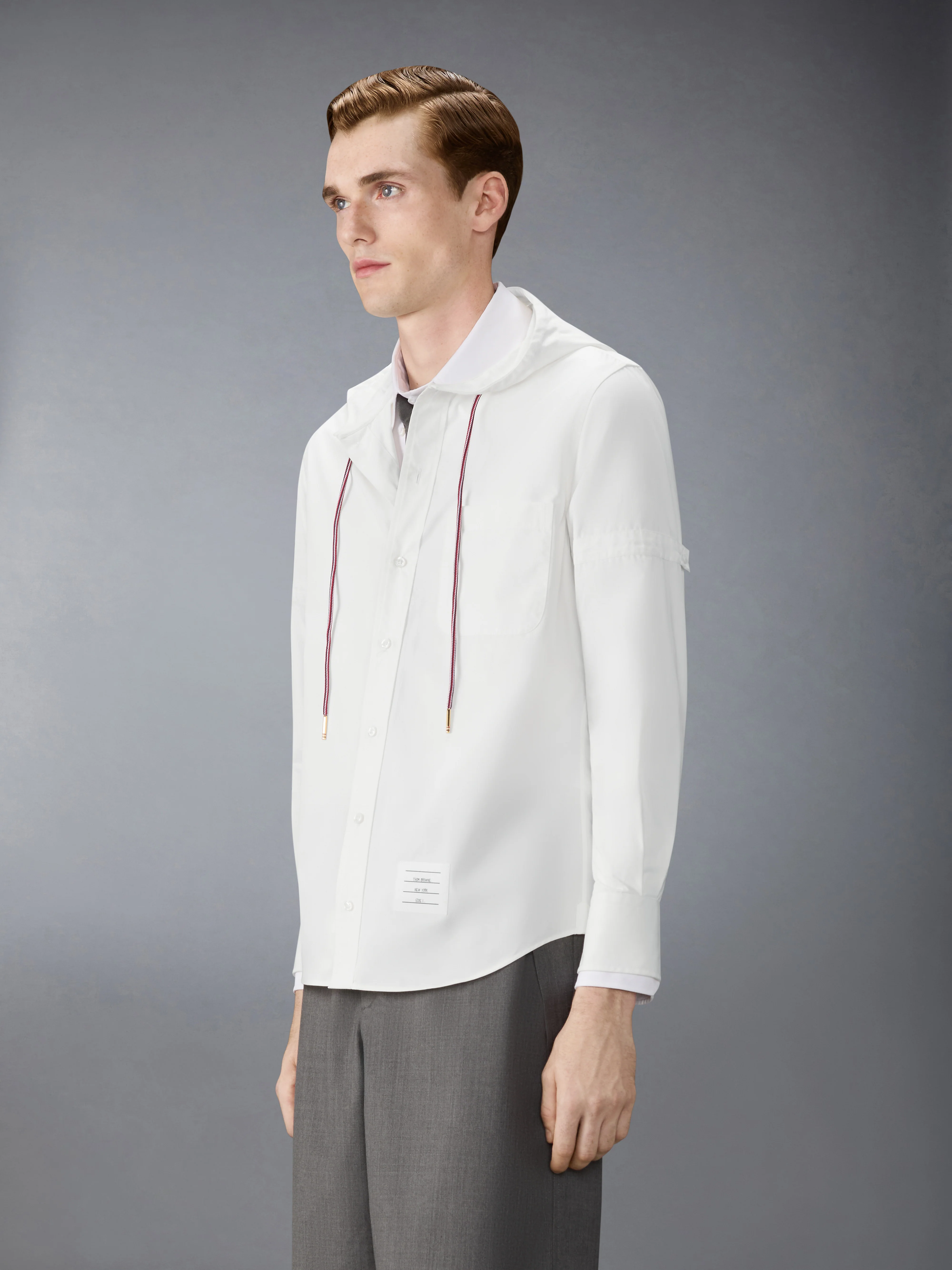 HOODED NYLON ARMBAND SHIRT - Image 2