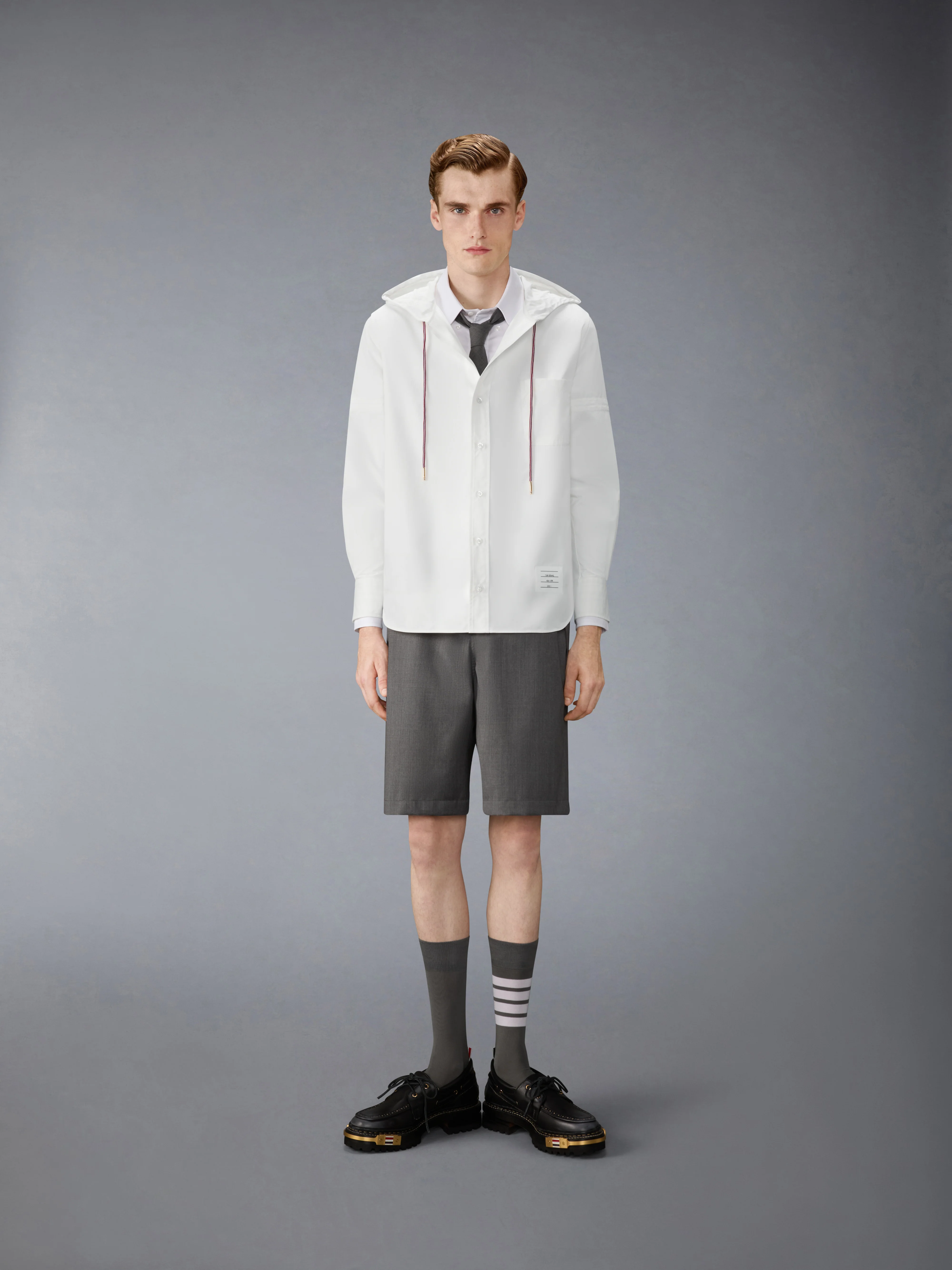 HOODED NYLON ARMBAND SHIRT - Image 3