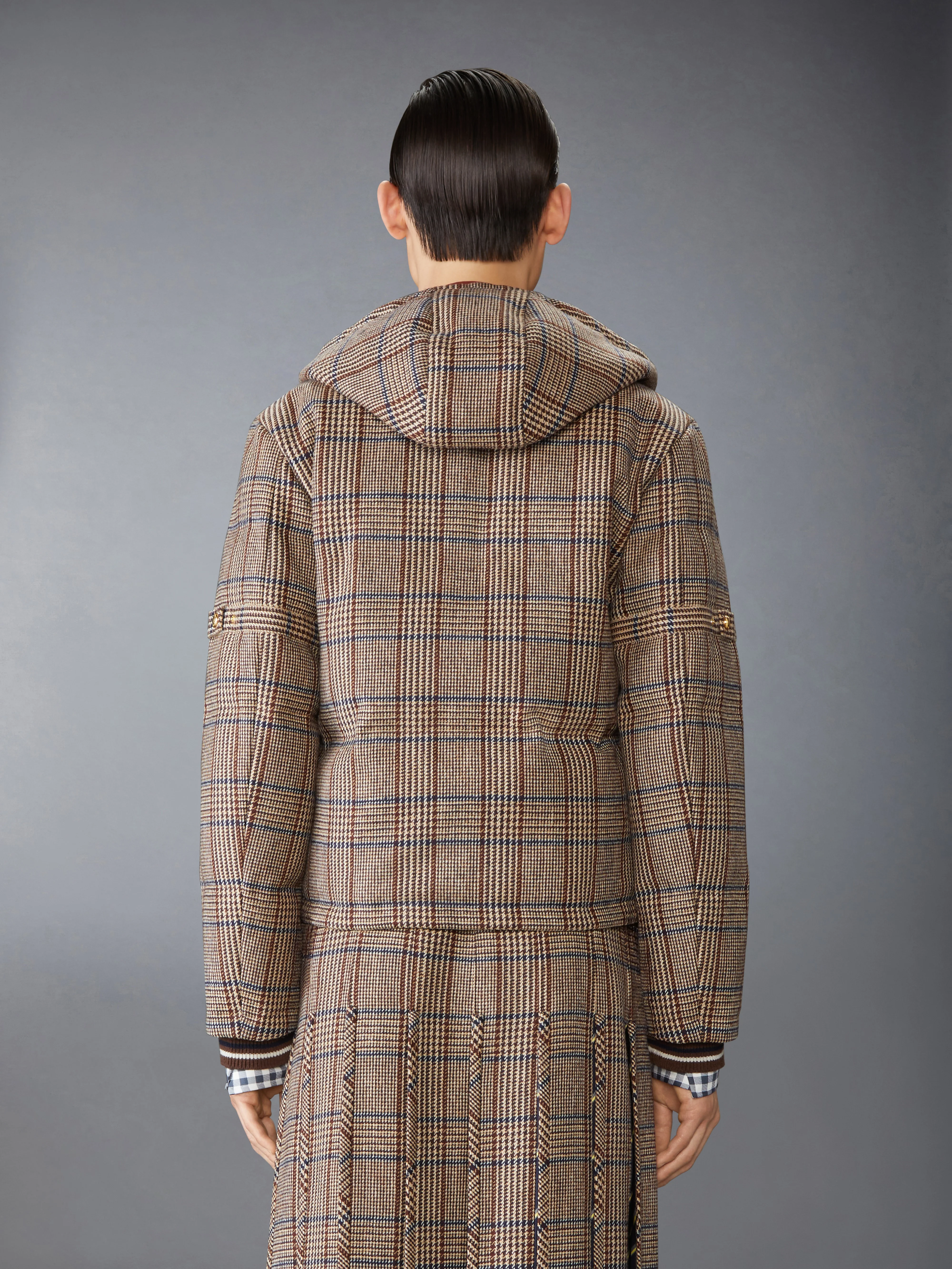 HUNTING TWEED 4-BAR DOWN FILL BOMBER JACKET - Image 3
