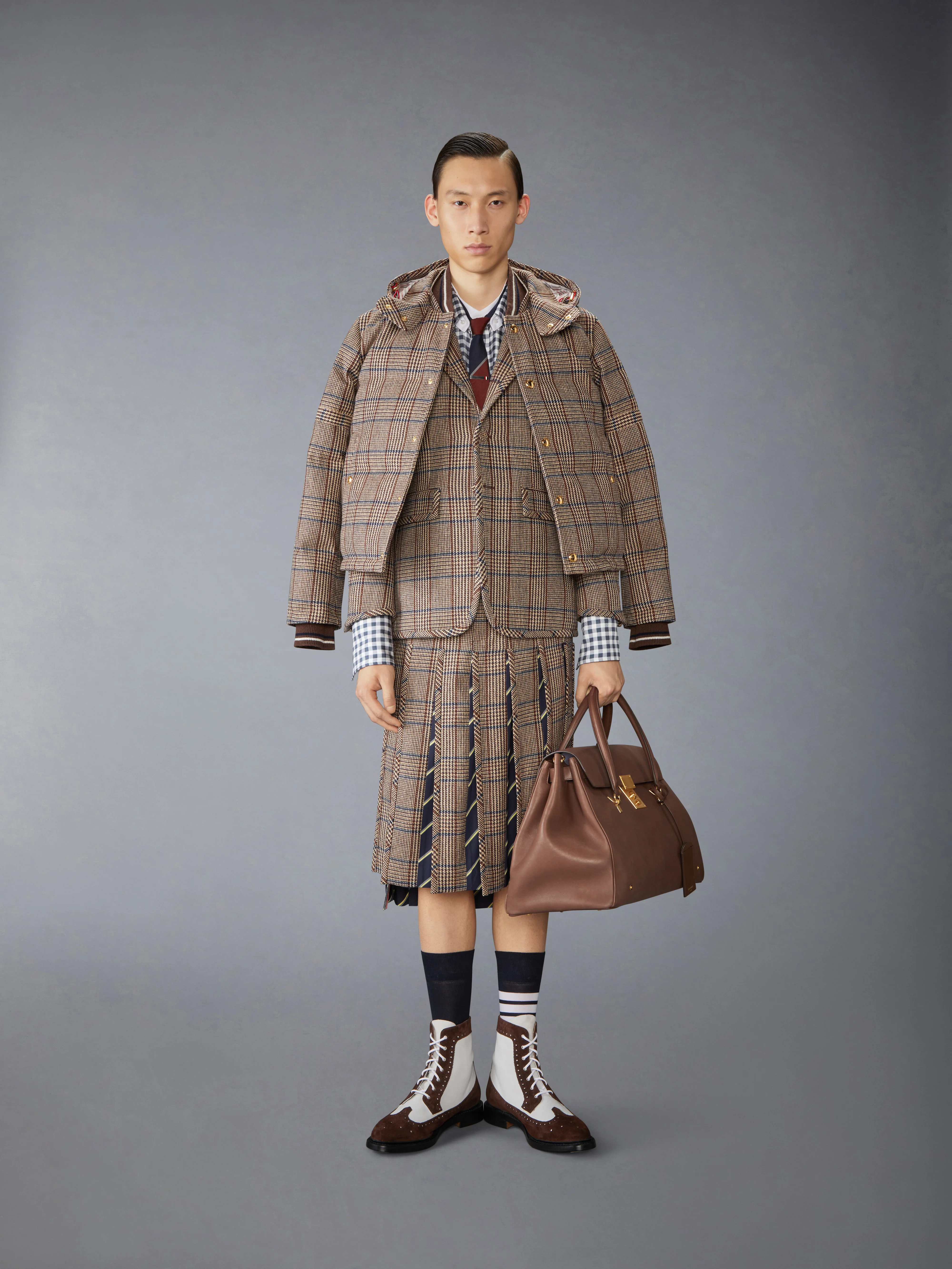HUNTING TWEED 4-BAR DOWN FILL BOMBER JACKET - Image 5