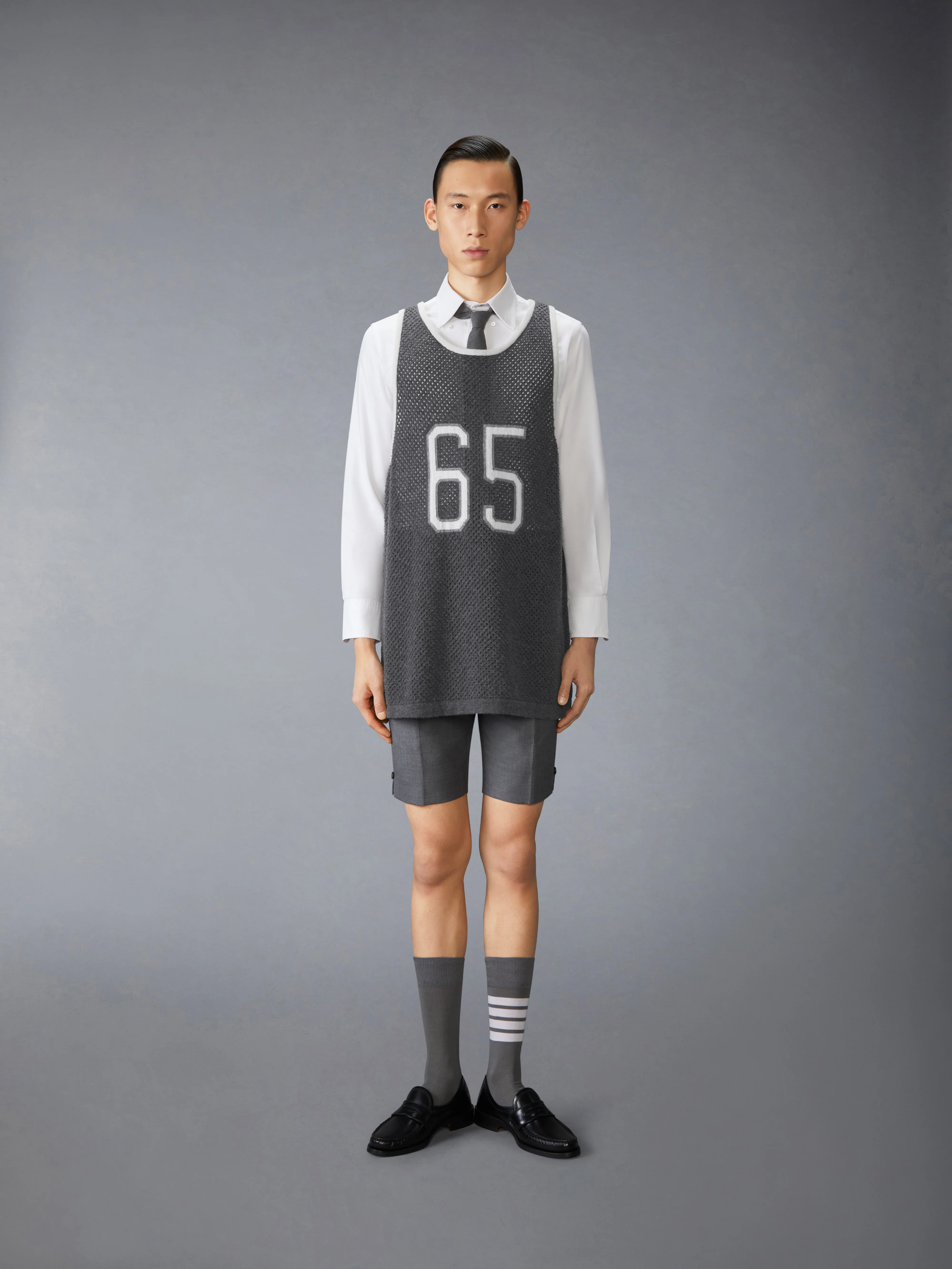 INTARSIA CASHMERE MESH BASKETBALL JERSEY - Image 4