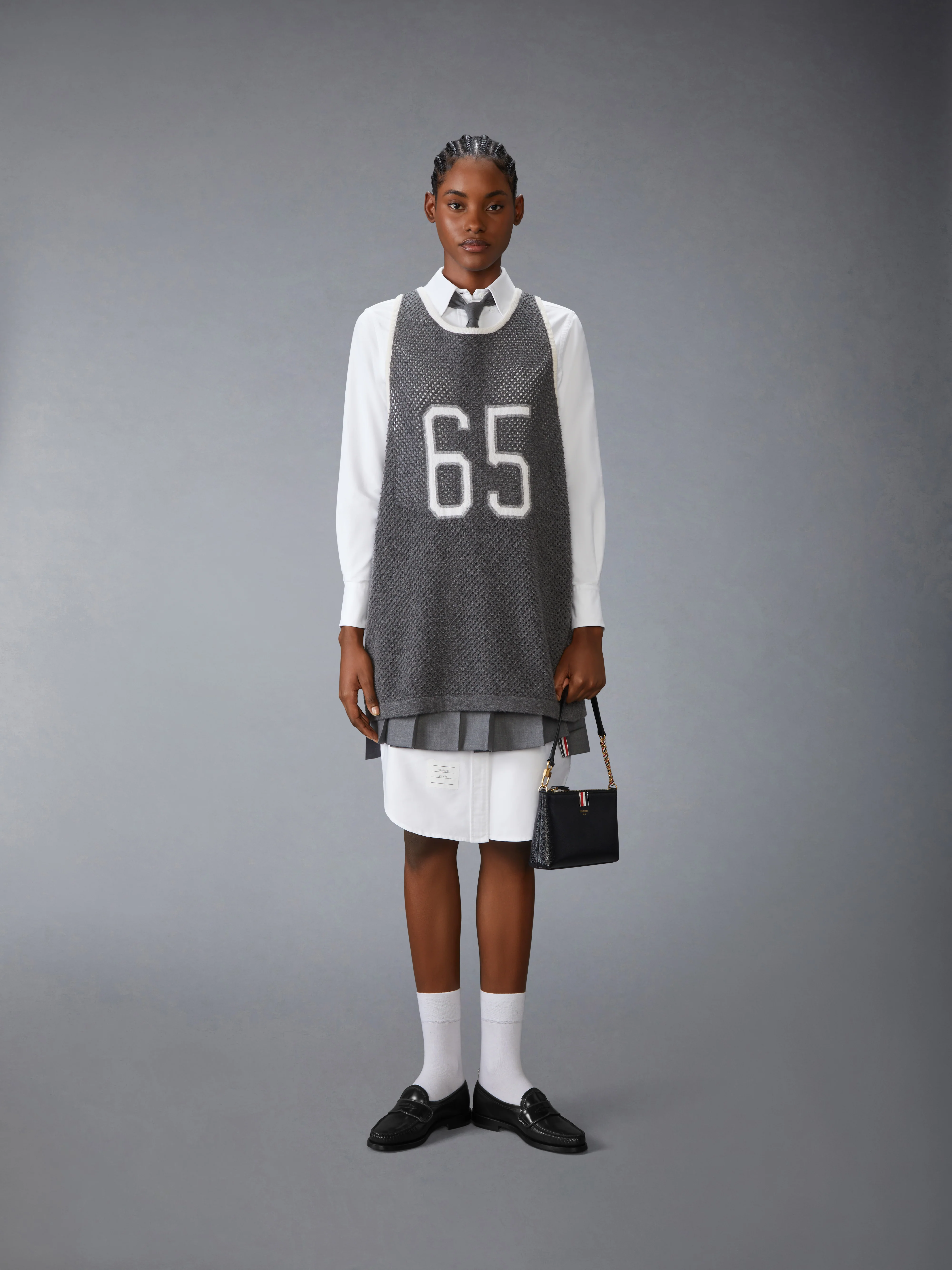 INTARSIA CASHMERE MESH BASKETBALL JERSEY - Image 7