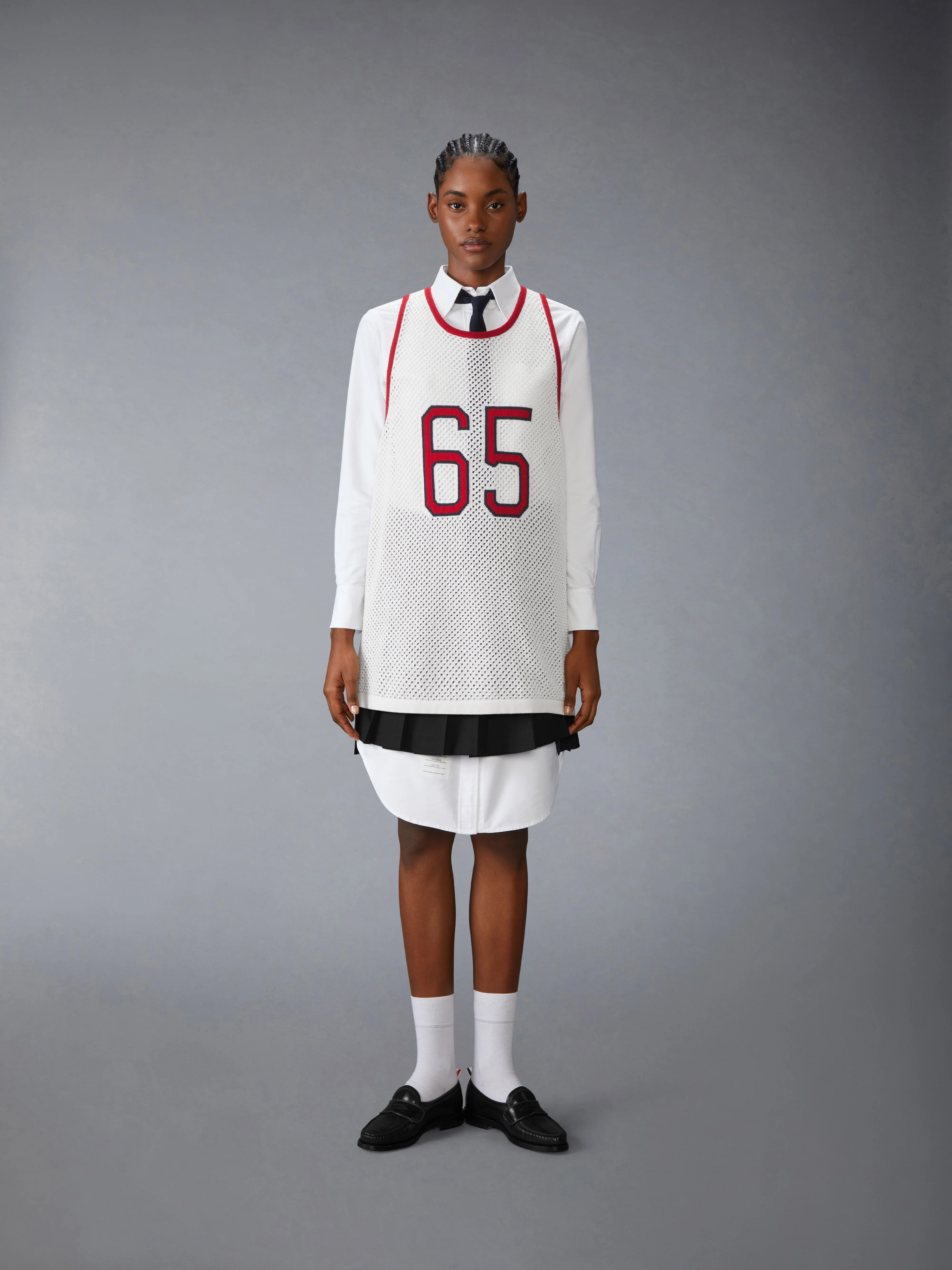 INTARSIA CASHMERE MESH BASKETBALL JERSEY - Image 4