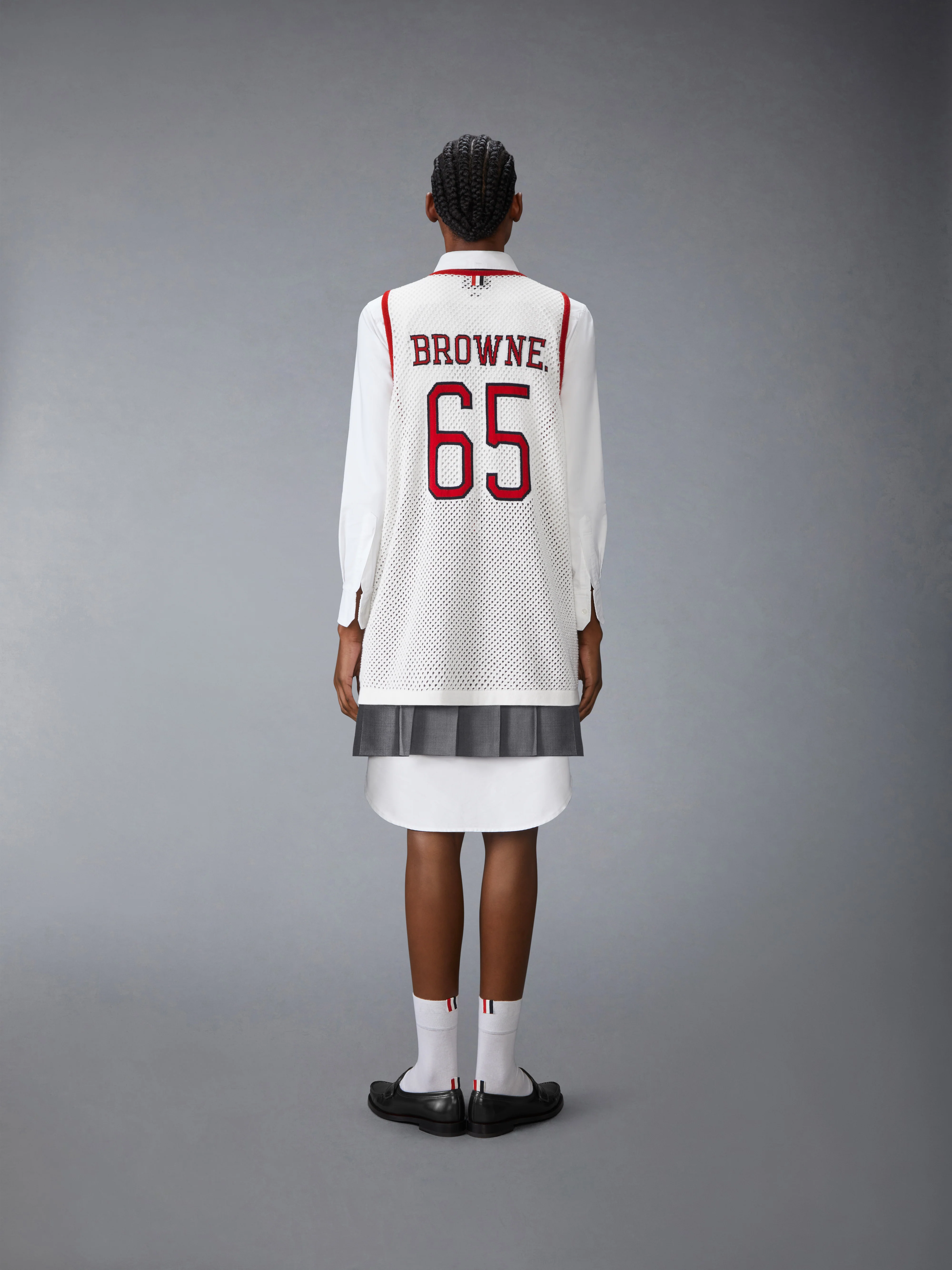 INTARSIA CASHMERE MESH BASKETBALL JERSEY - Image 6