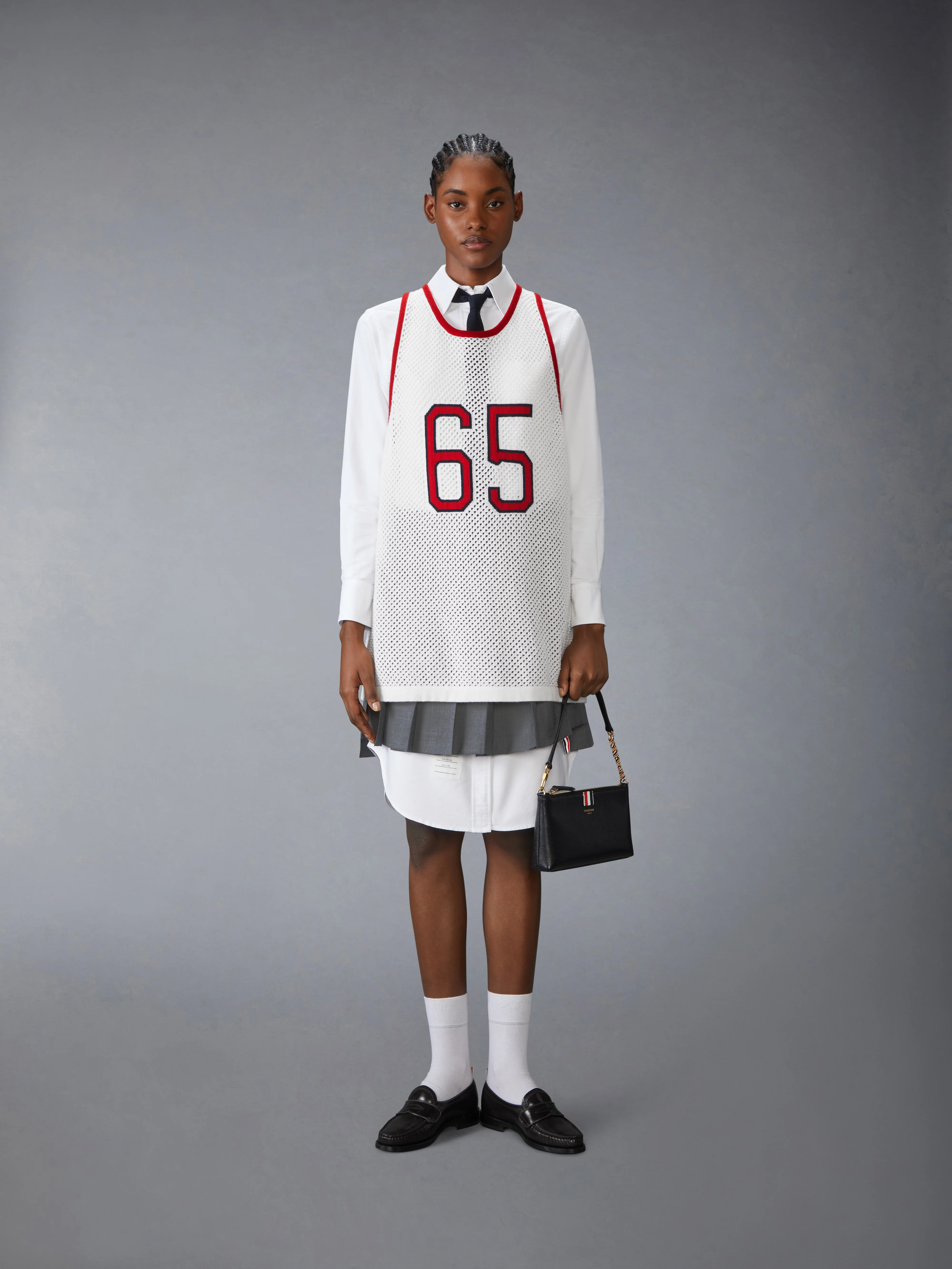 INTARSIA CASHMERE MESH BASKETBALL JERSEY - Image 8
