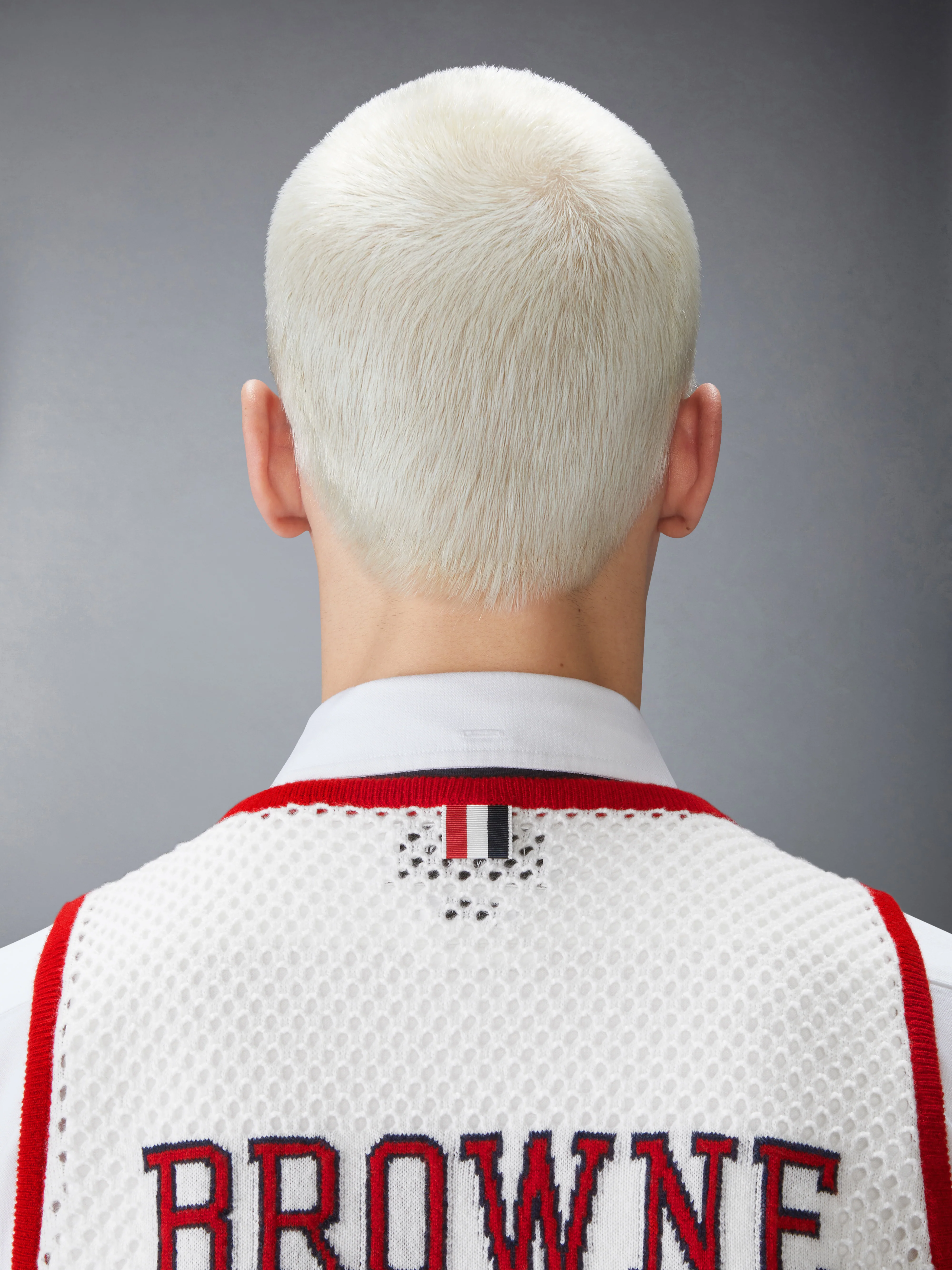 INTARSIA CASHMERE MESH BASKETBALL JERSEY - Image 9