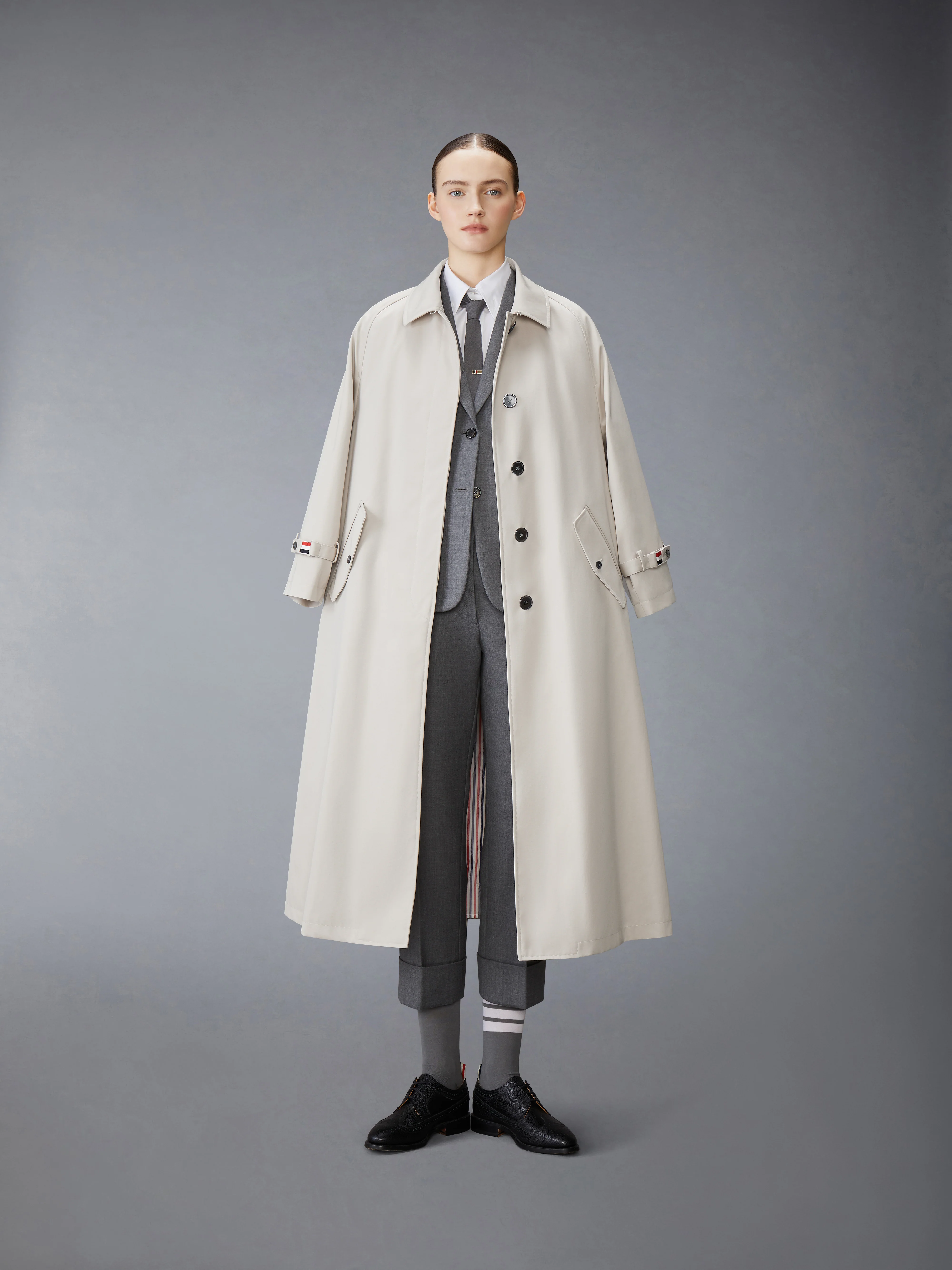 WATERPROOF COTTON TWILL RAGLAN TRENCH OVERCOAT - Image 4