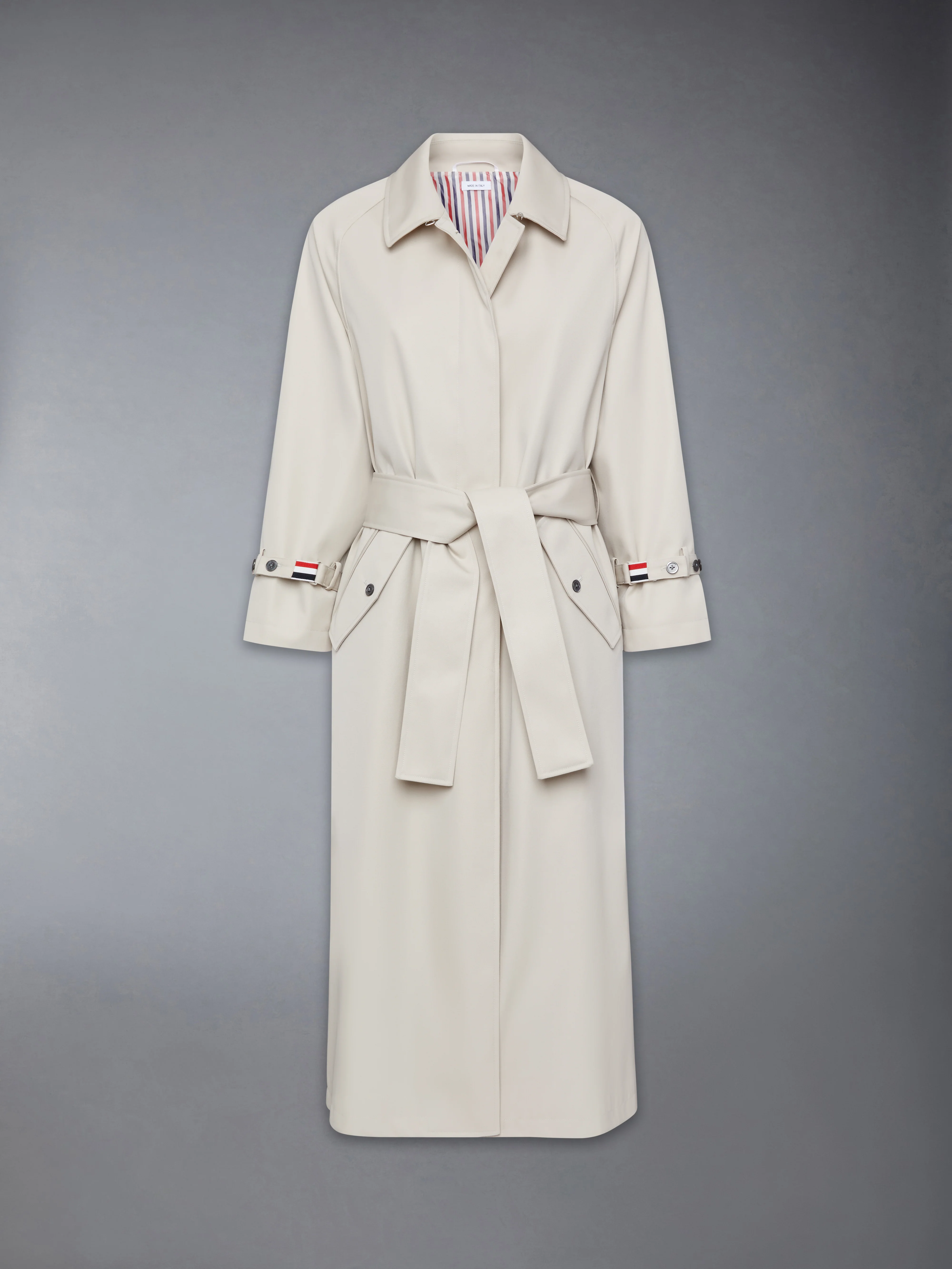 WATERPROOF COTTON TWILL RAGLAN TRENCH OVERCOAT - Image 7
