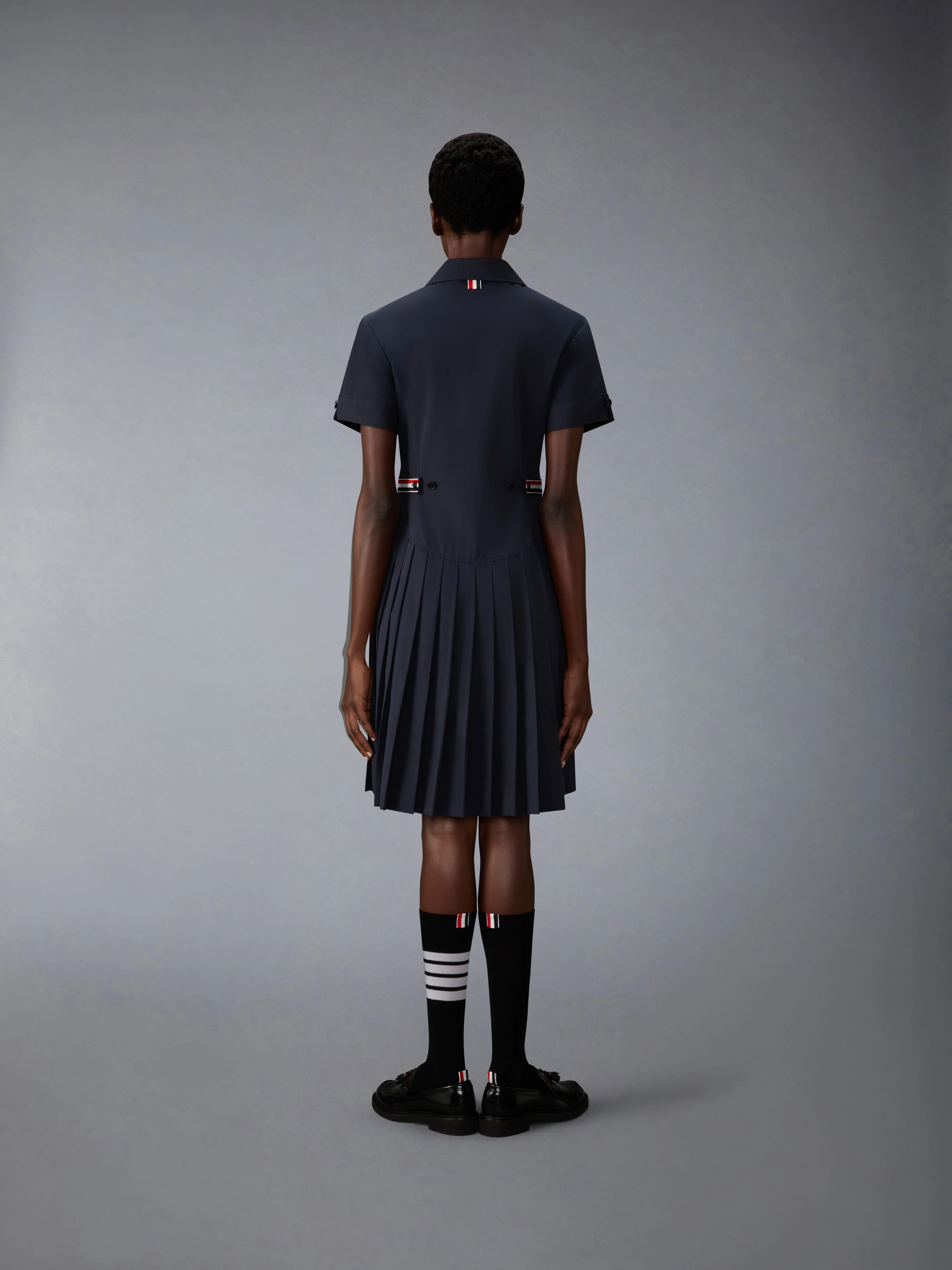 LAPEL COLLAR PLEATED DRESS - Image 3
