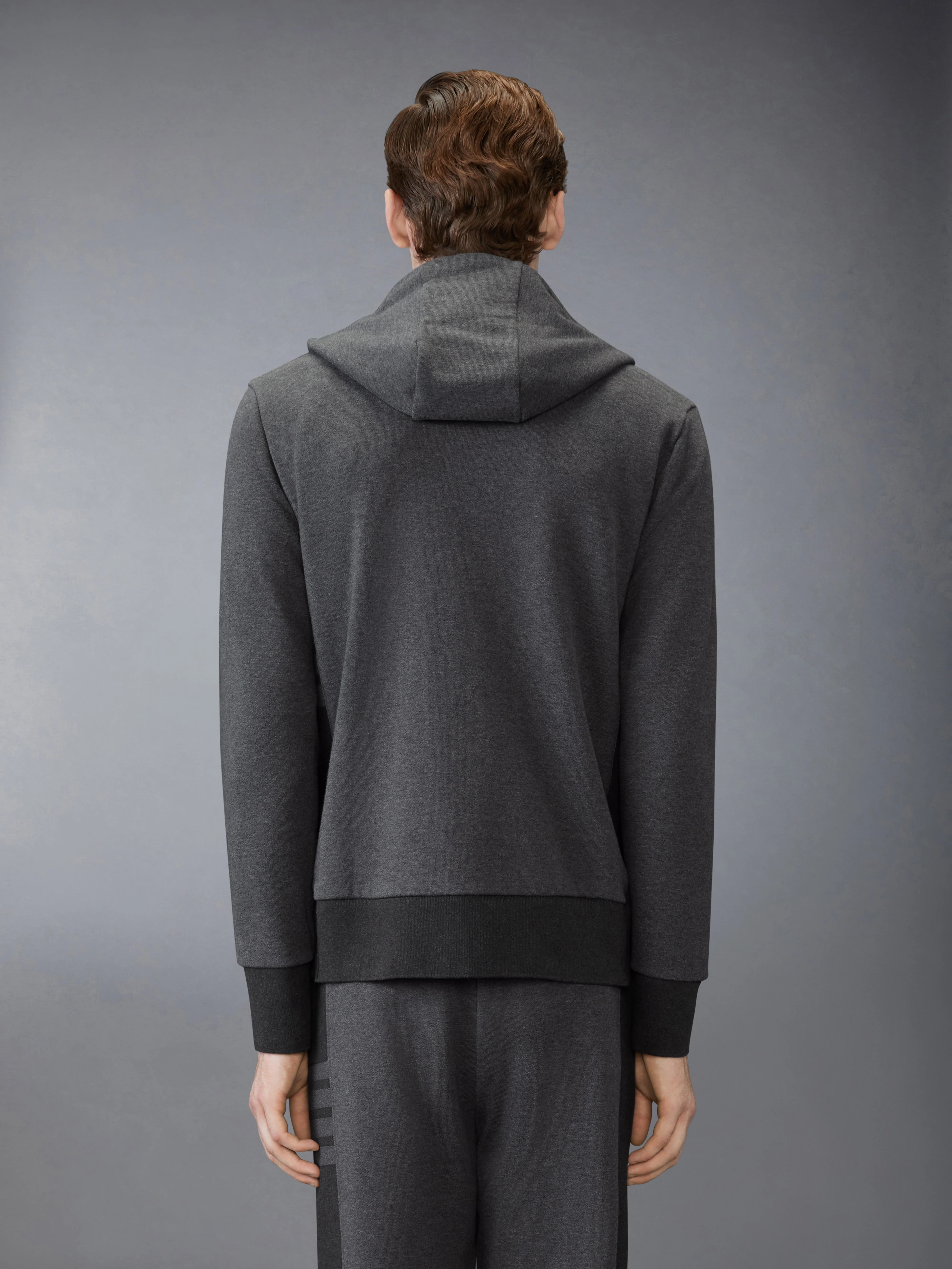 LOOPBACK JERSEY 4-BAR ZIP UP HOODIE - Image 2