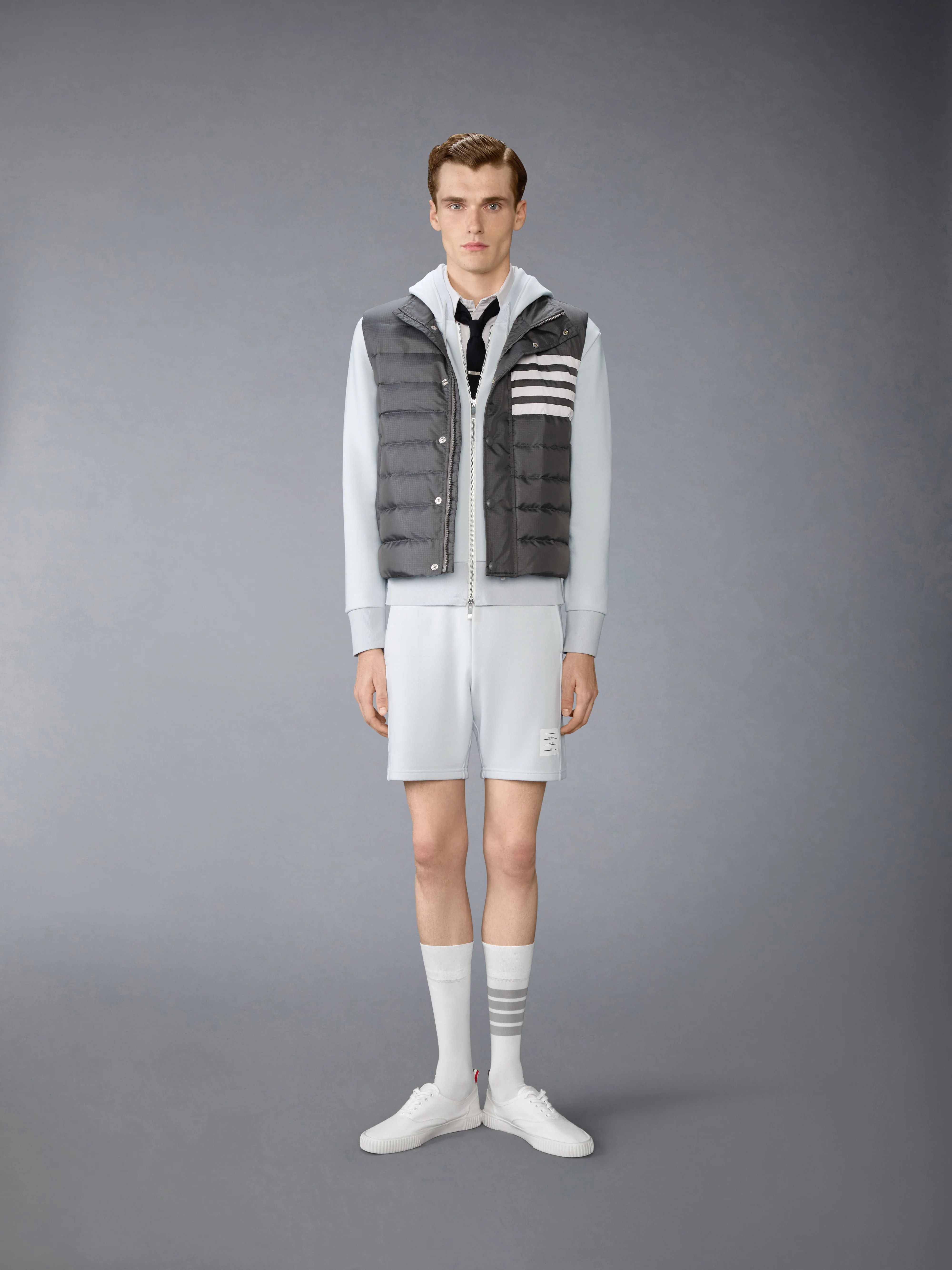 LOOPBACK JERSEY 4-BAR ZIP UP HOODIE - Image 3