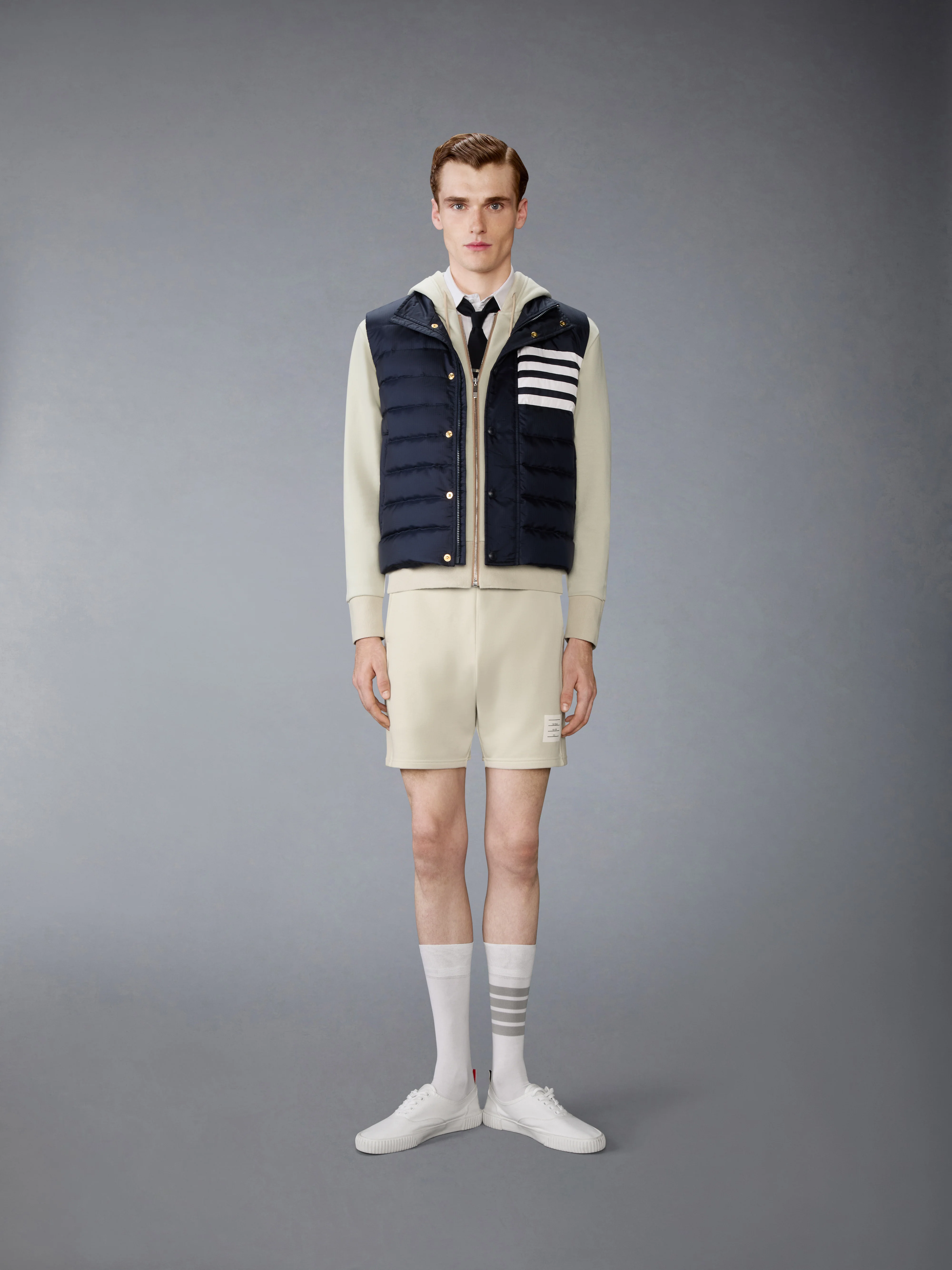 LOOPBACK JERSEY 4-BAR ZIP UP HOODIE - Image 3