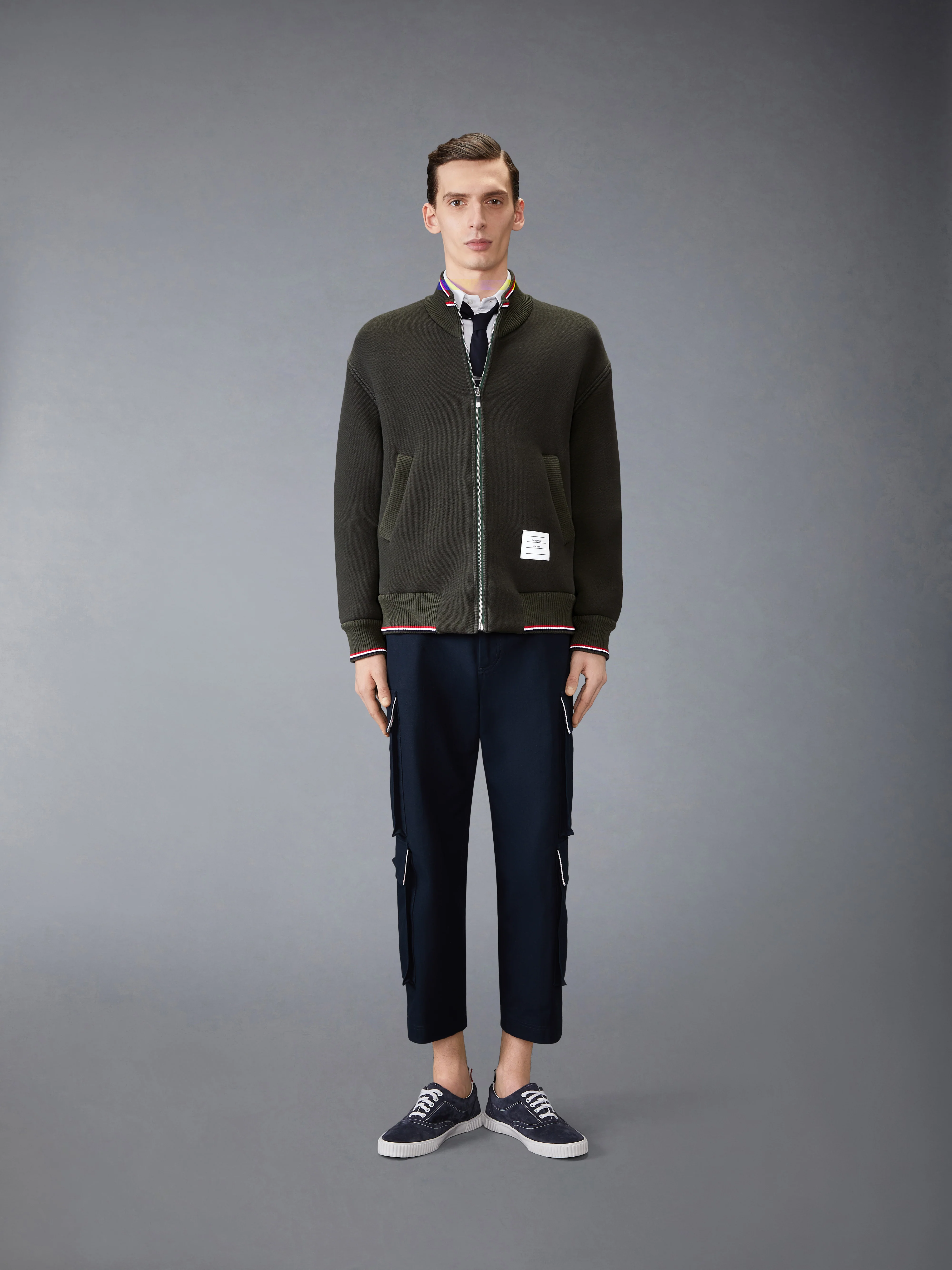 LOOPBACK OVERSIZED RWB STRIPE JACKET - Image 3