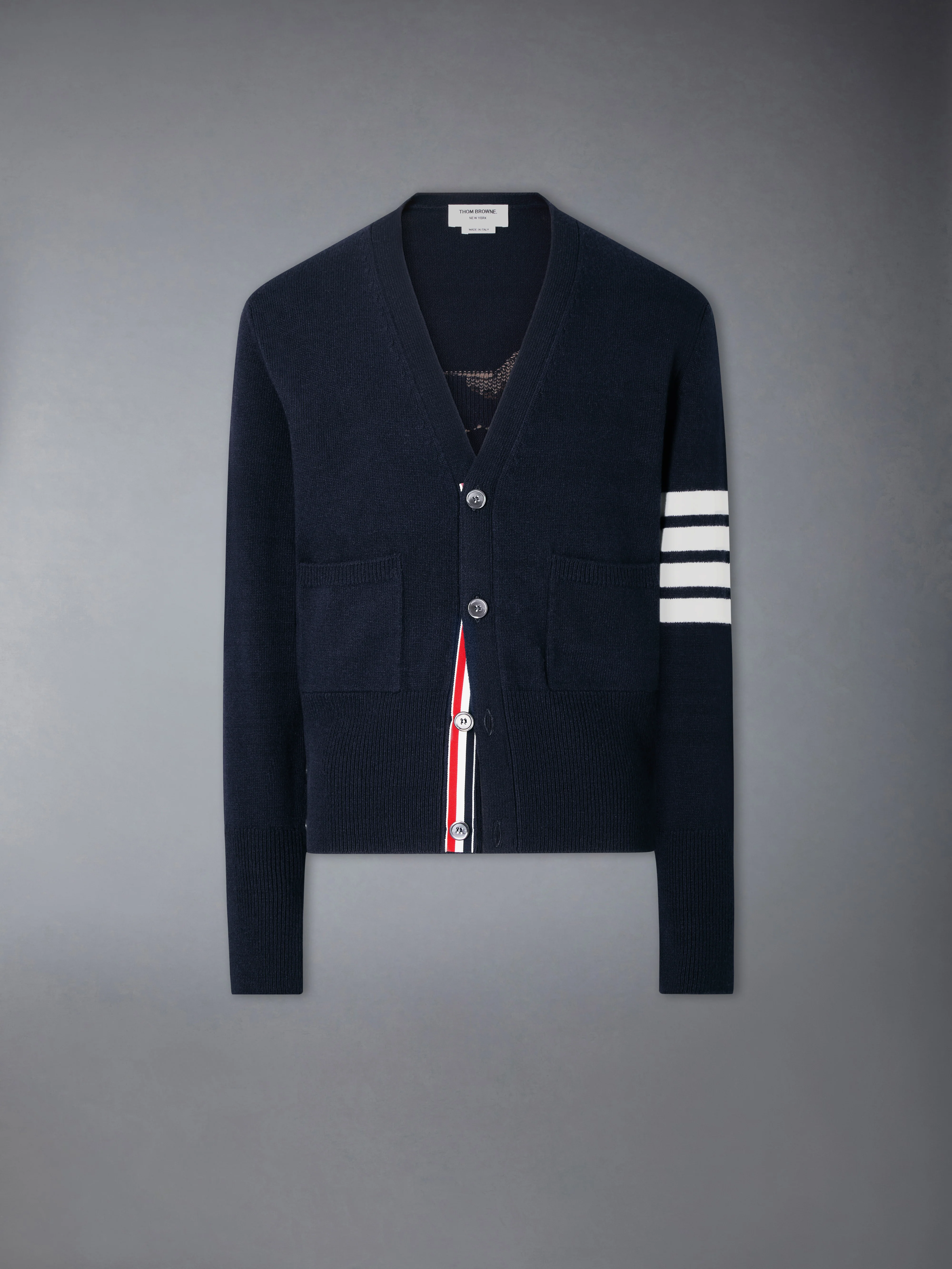 LUNAR NEW YEAR WOOL 4-BAR INTARSIA CARDIGAN - Image 6