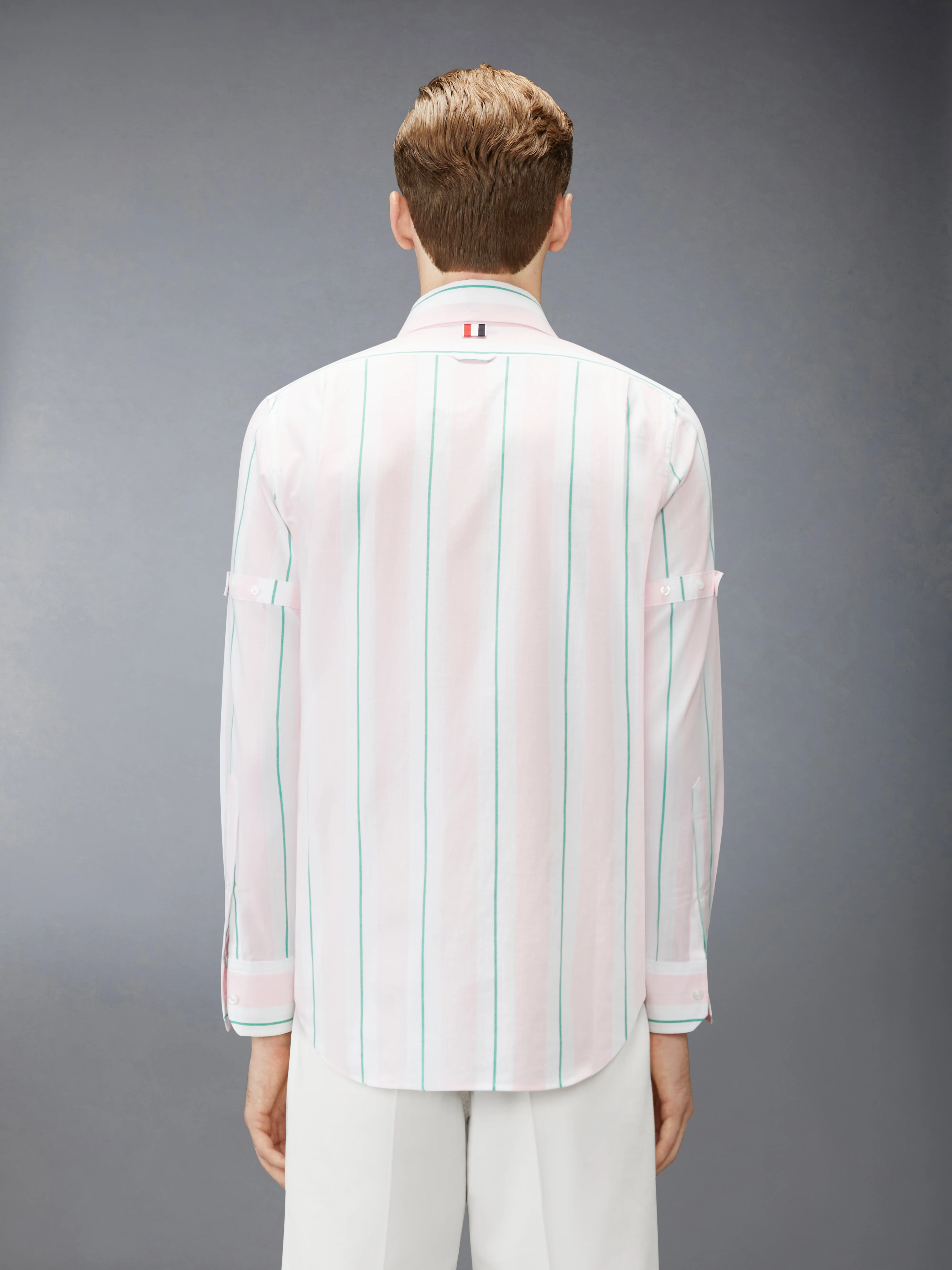 MADRAS COTTON CLASSIC STRIPE ARMBAND SHIRT - Image 3