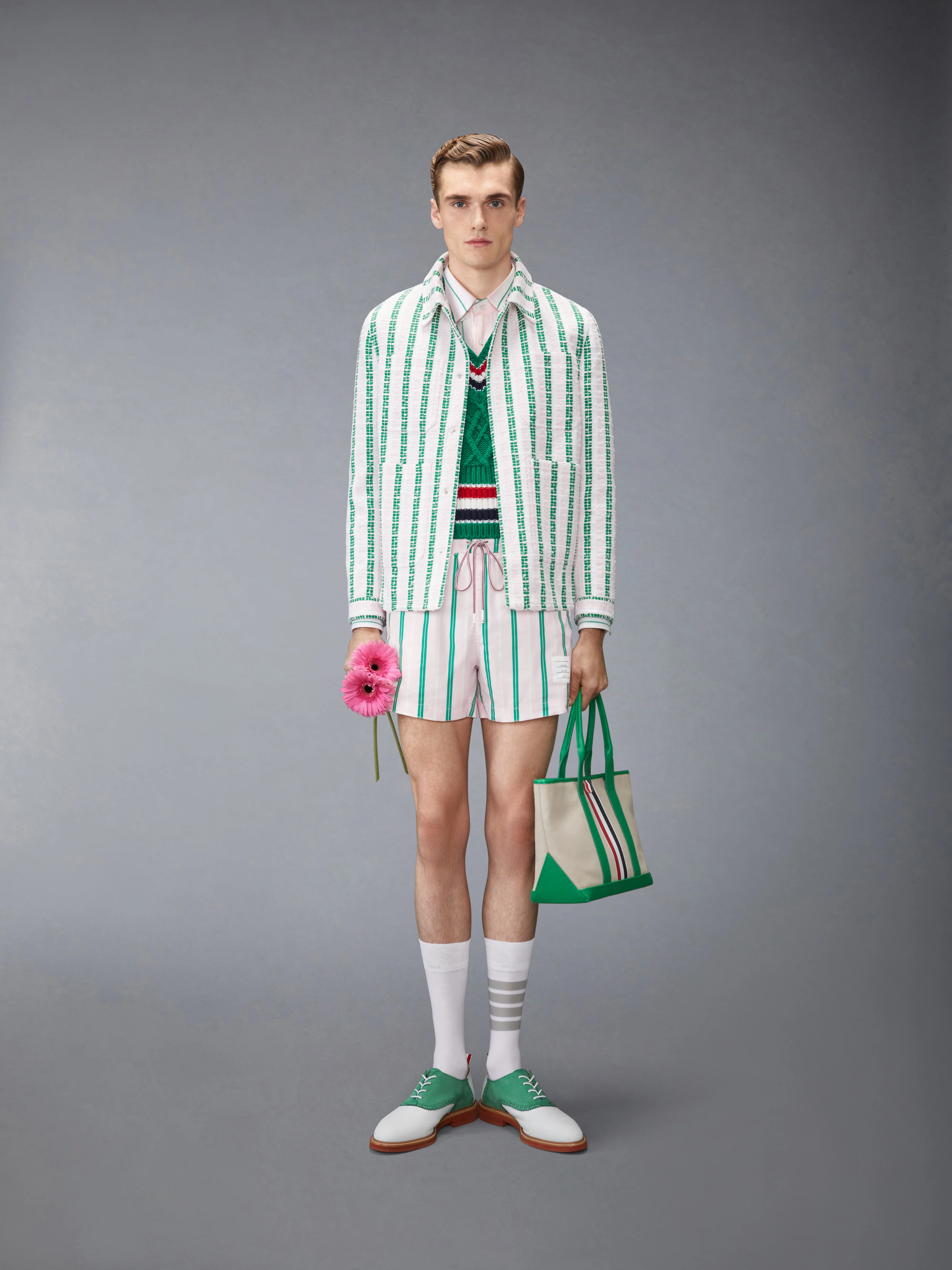MADRAS COTTON CLASSIC STRIPE ARMBAND SHIRT - Image 4