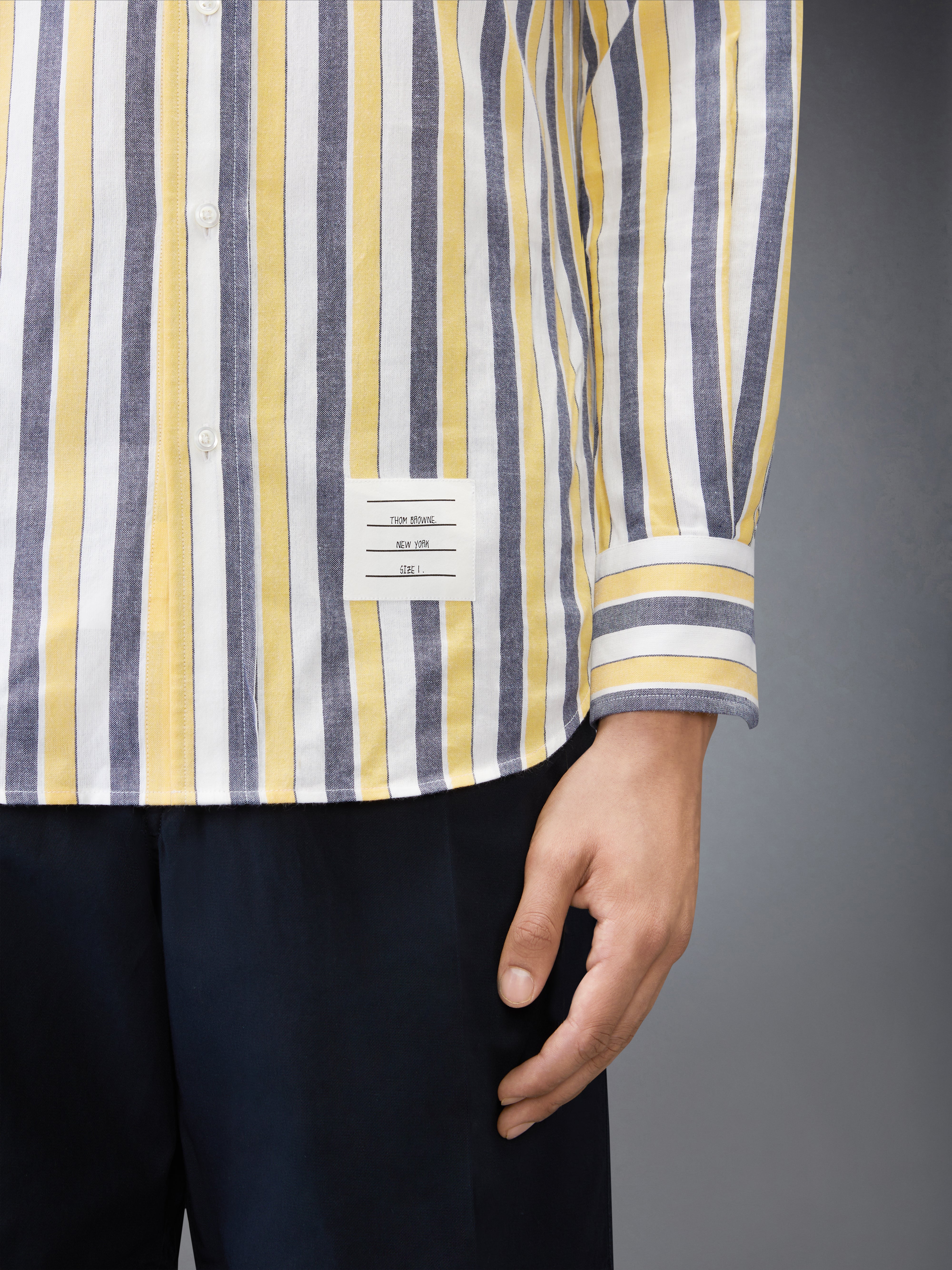 MADRAS COTTON REPP STRIPE ARMBAND SHIRT - Image 5