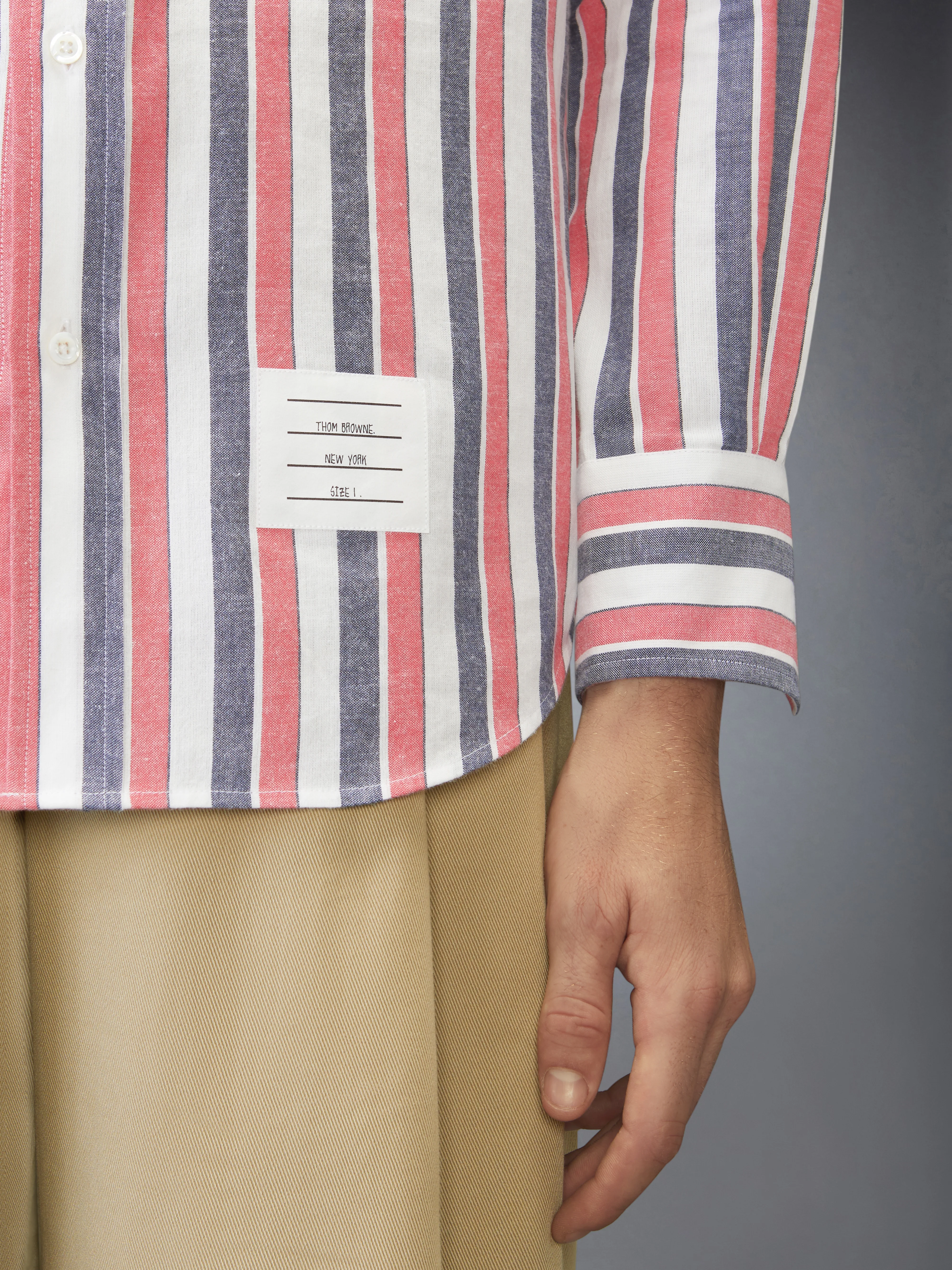 MADRAS COTTON REPP STRIPE ARMBAND SHIRT - Image 5