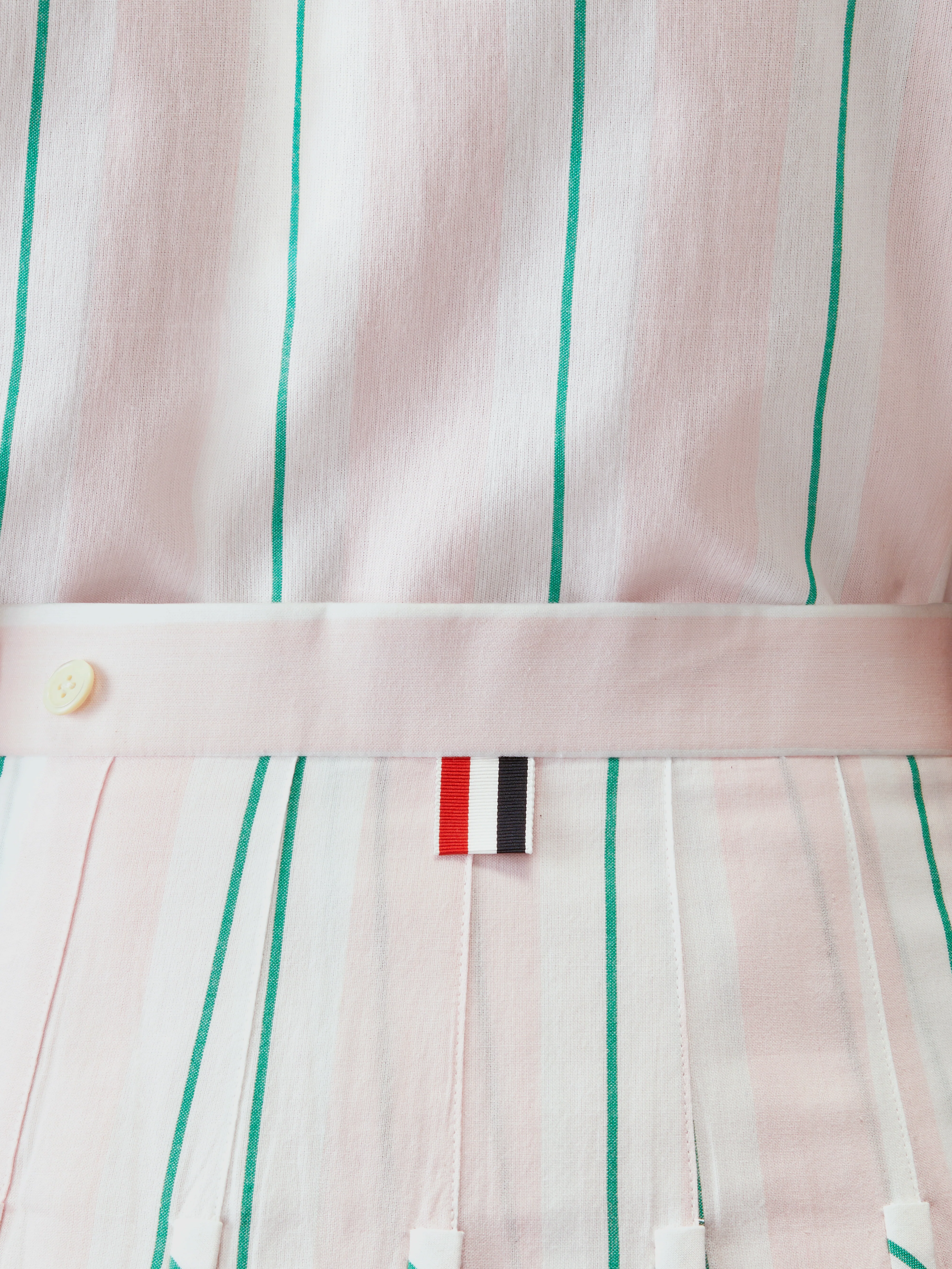MADRAS COTTON STRIPED PLEATED SKIRT - Image 5