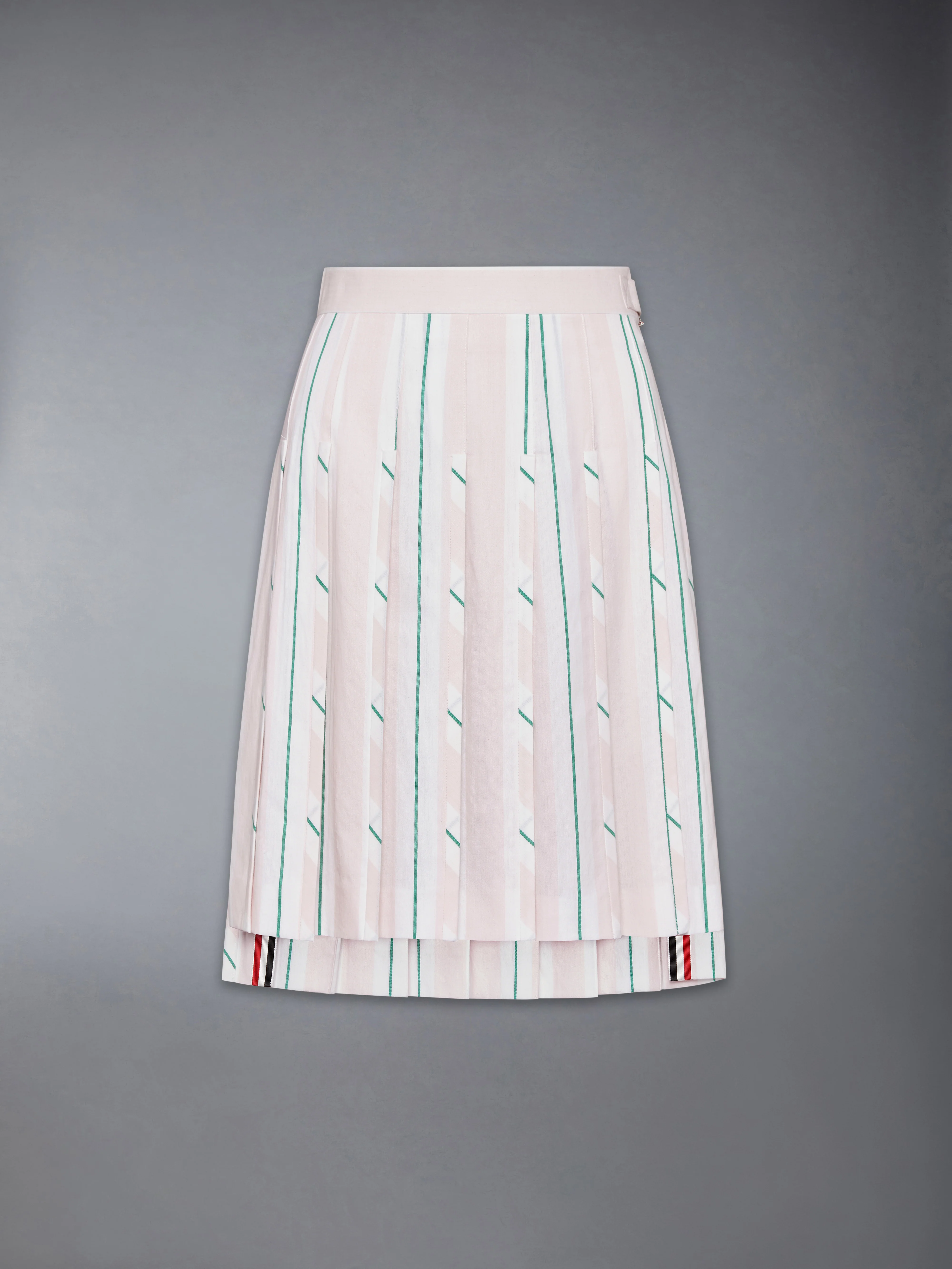 MADRAS COTTON STRIPED PLEATED SKIRT - Image 7