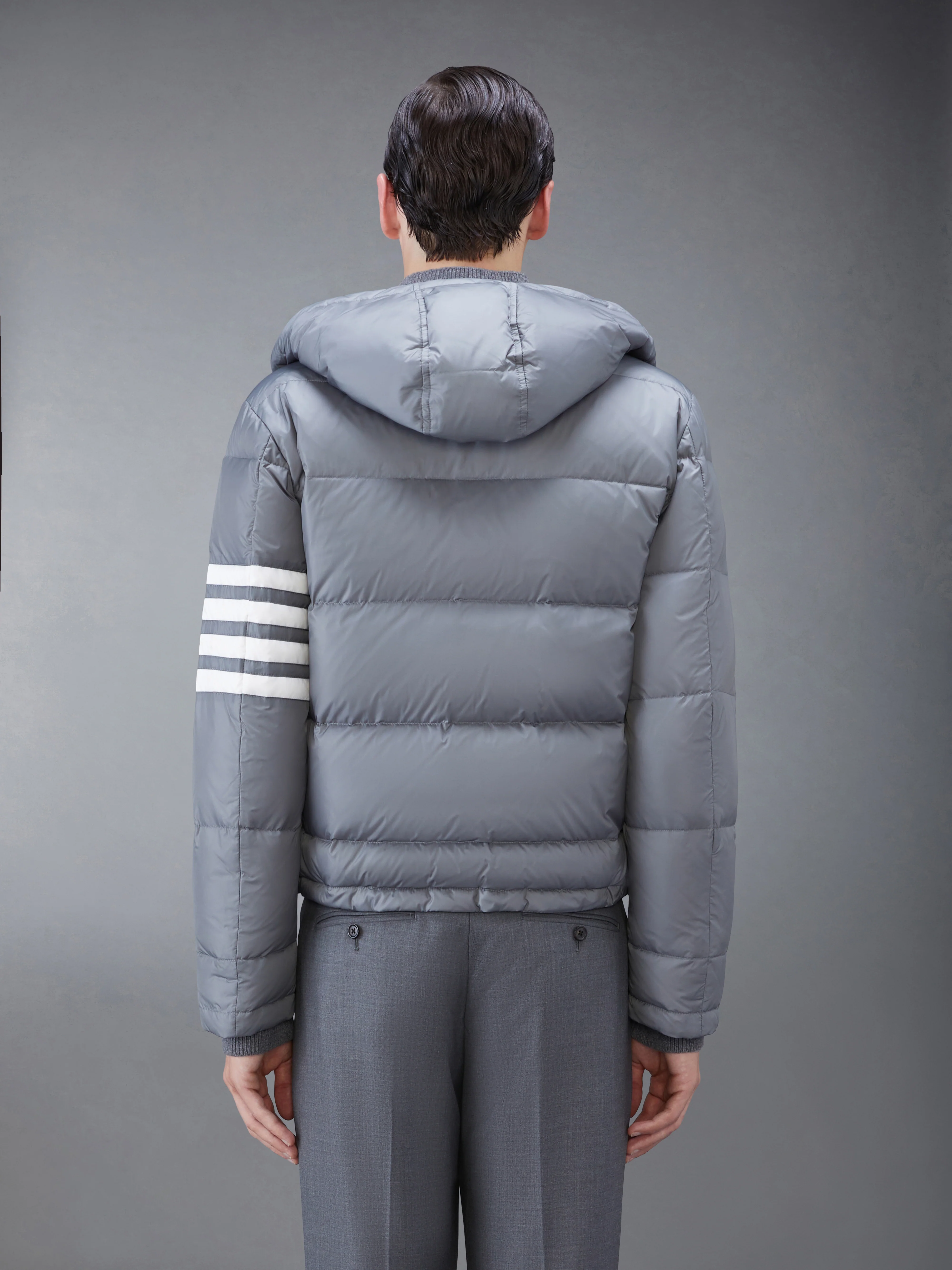 MATTE NYLON  4-BAR DOWN FILLED BOMBER - Image 3