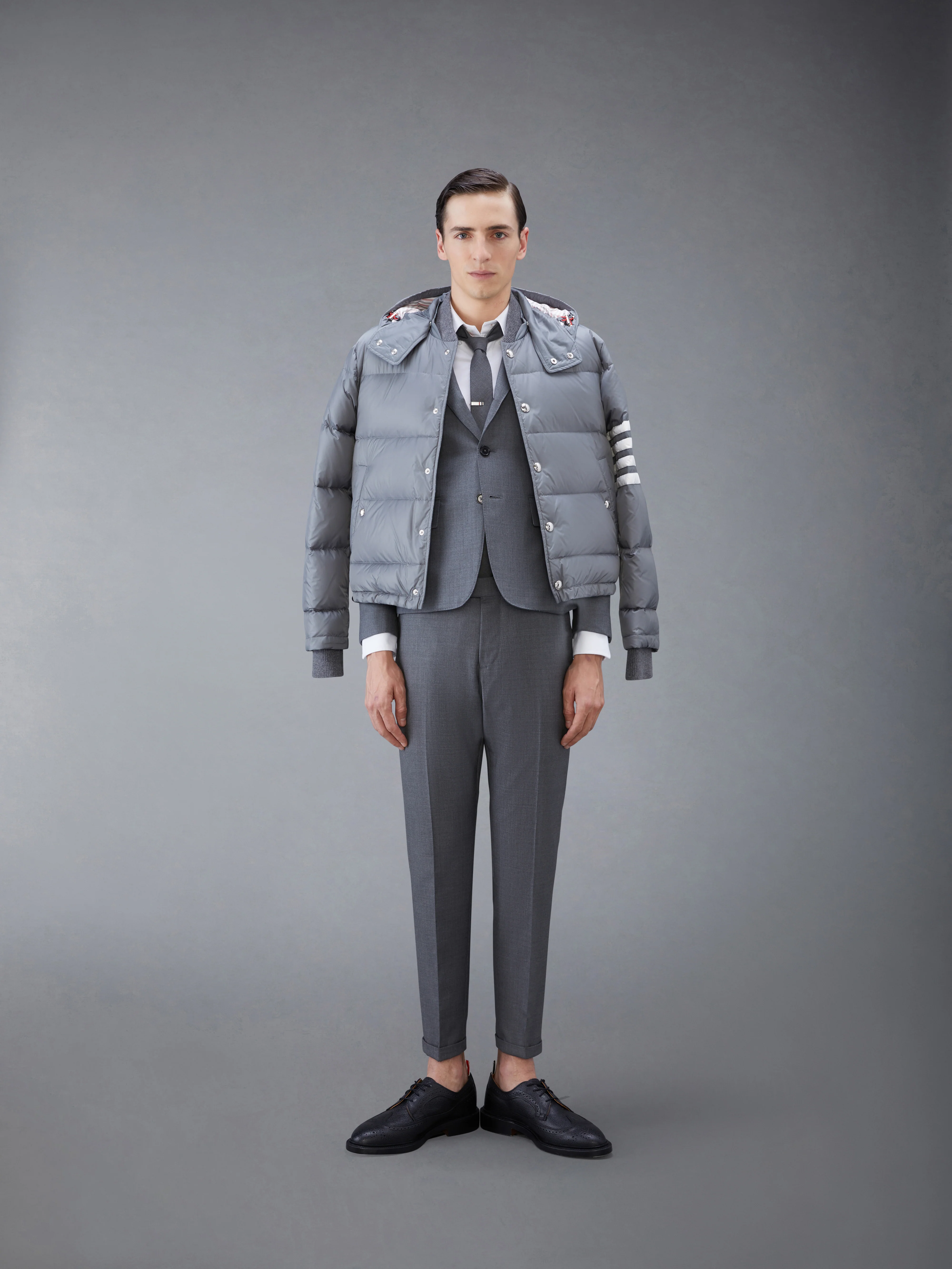 MATTE NYLON  4-BAR DOWN FILLED BOMBER - Image 5
