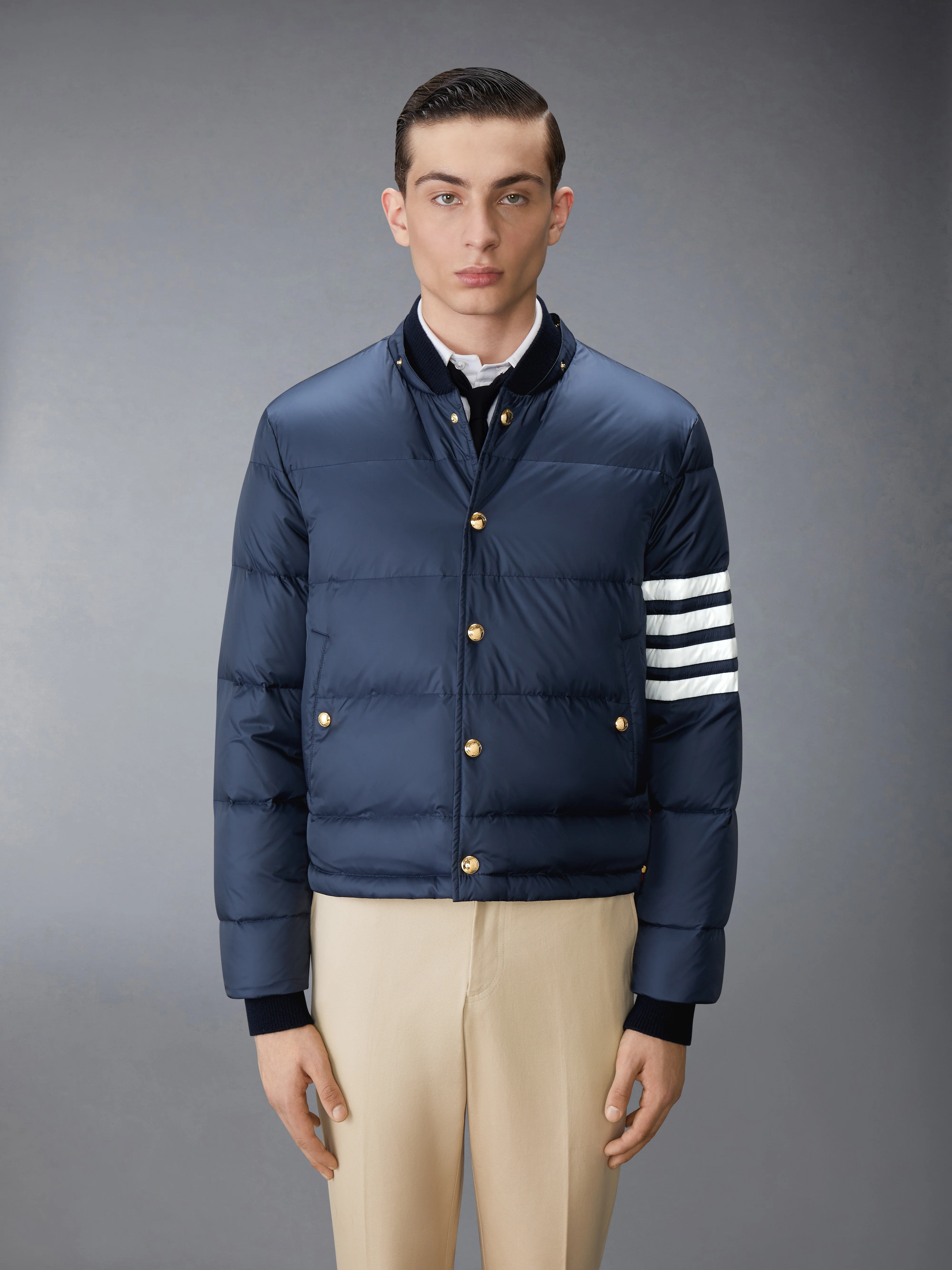 MATTE NYLON  4-BAR DOWN FILLED BOMBER - Image 2