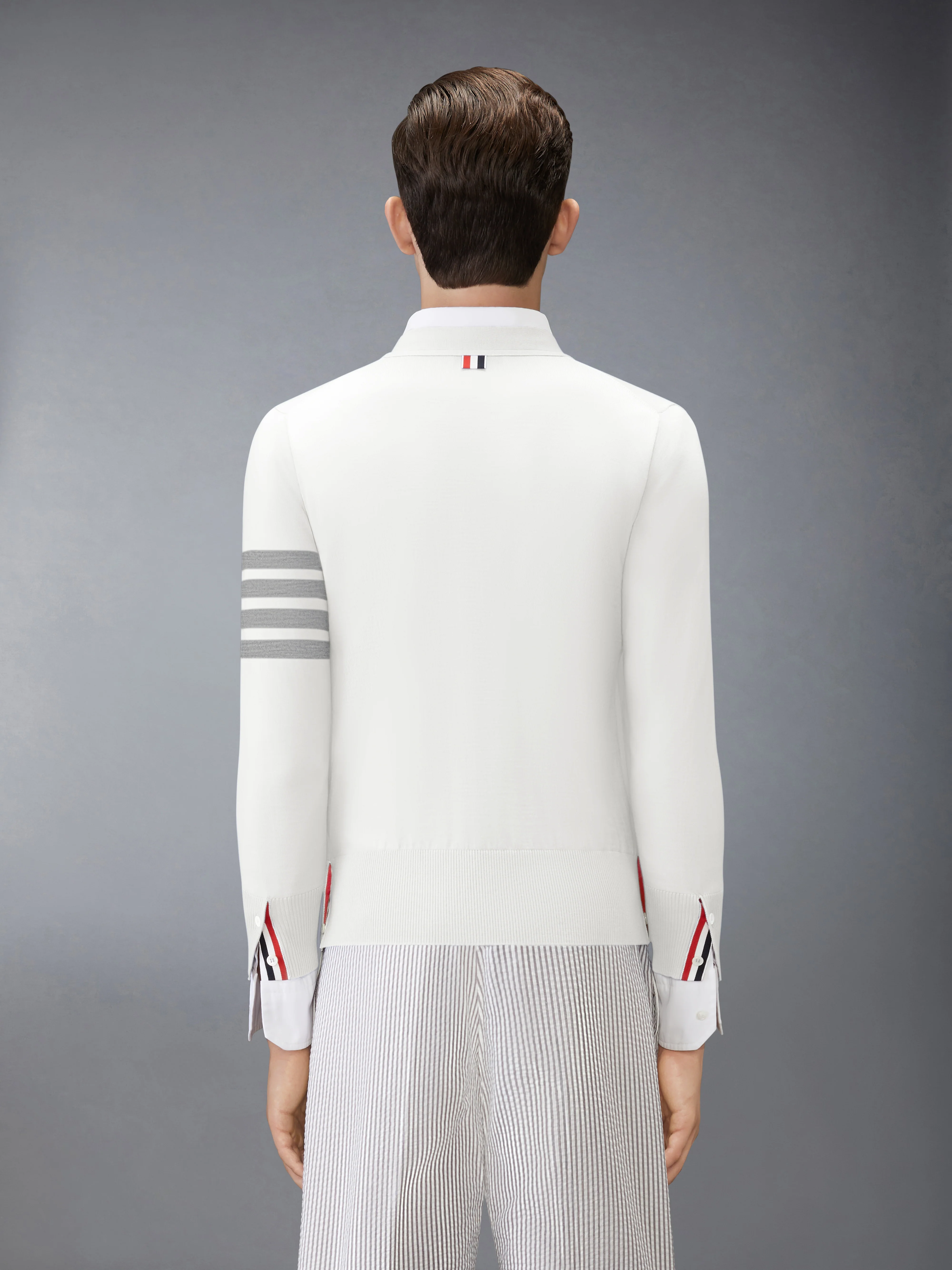 MERINO WOOL 4-BAR CLASSIC V-NECK CARDIGAN - Image 2