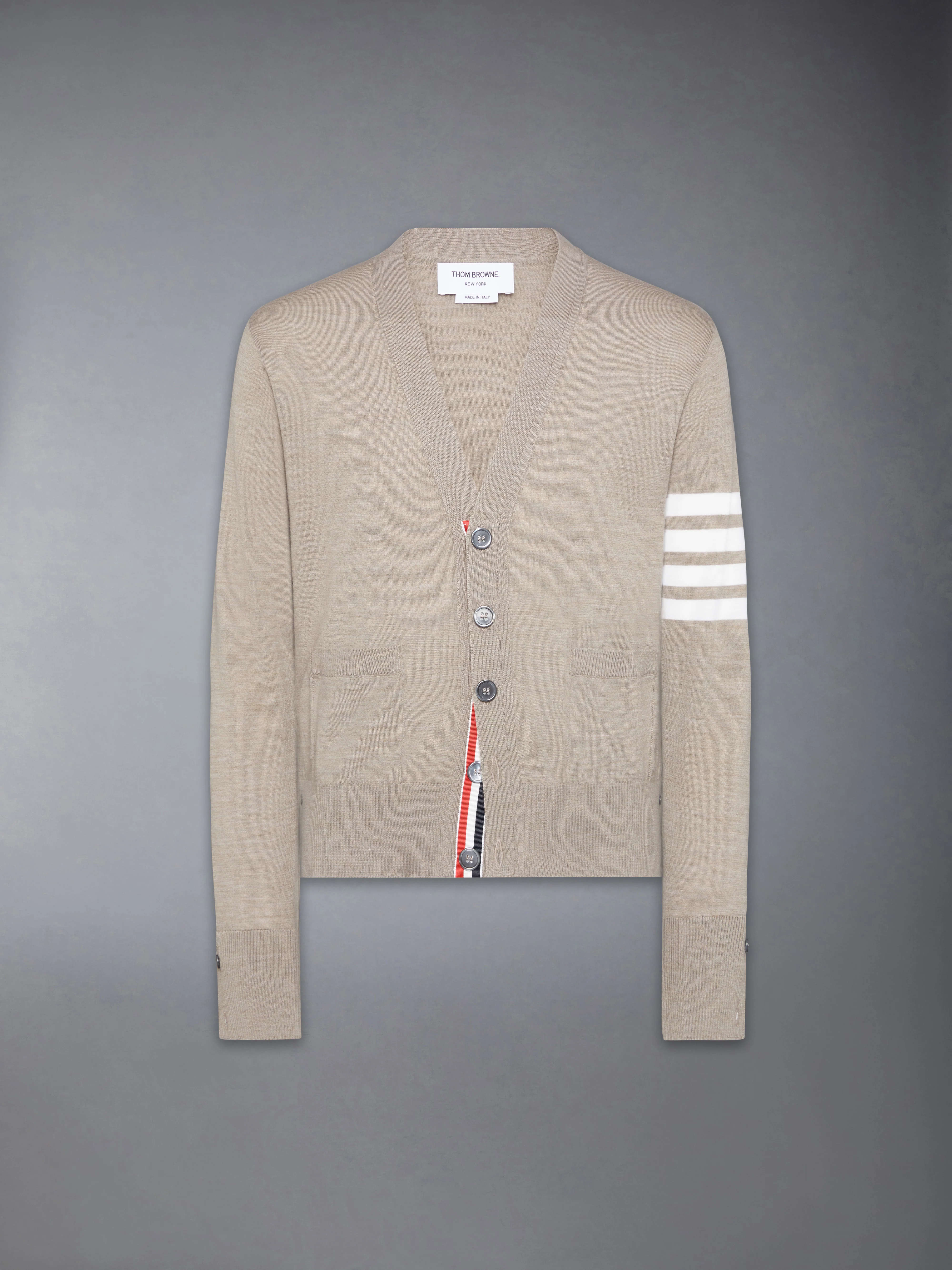 MERINO WOOL 4-BAR CLASSIC V-NECK CARDIGAN - Image 6