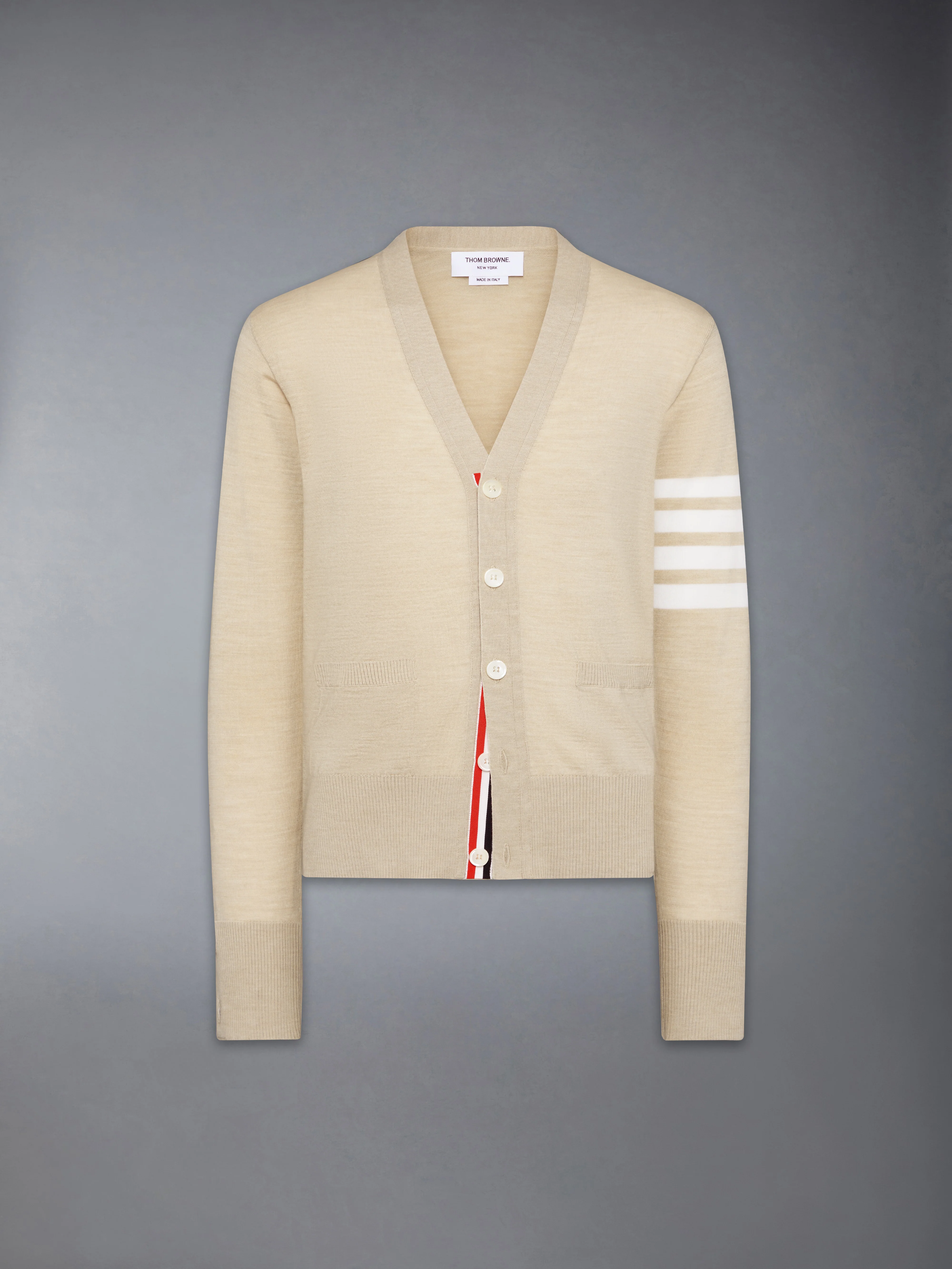 MERINO WOOL 4-BAR CLASSIC V-NECK CARDIGAN - Image 6