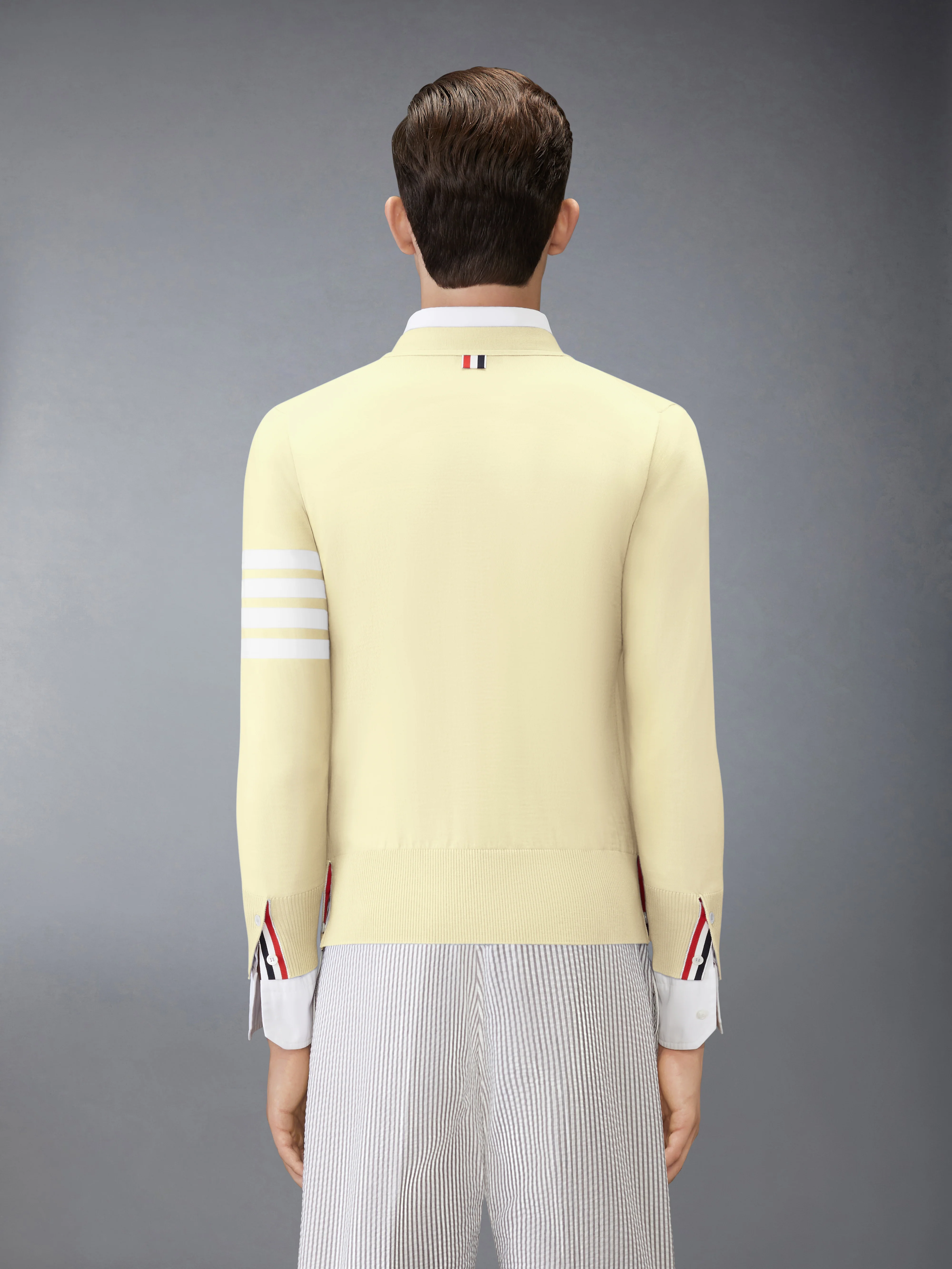MERINO WOOL 4-BAR CLASSIC V-NECK CARDIGAN - Image 2